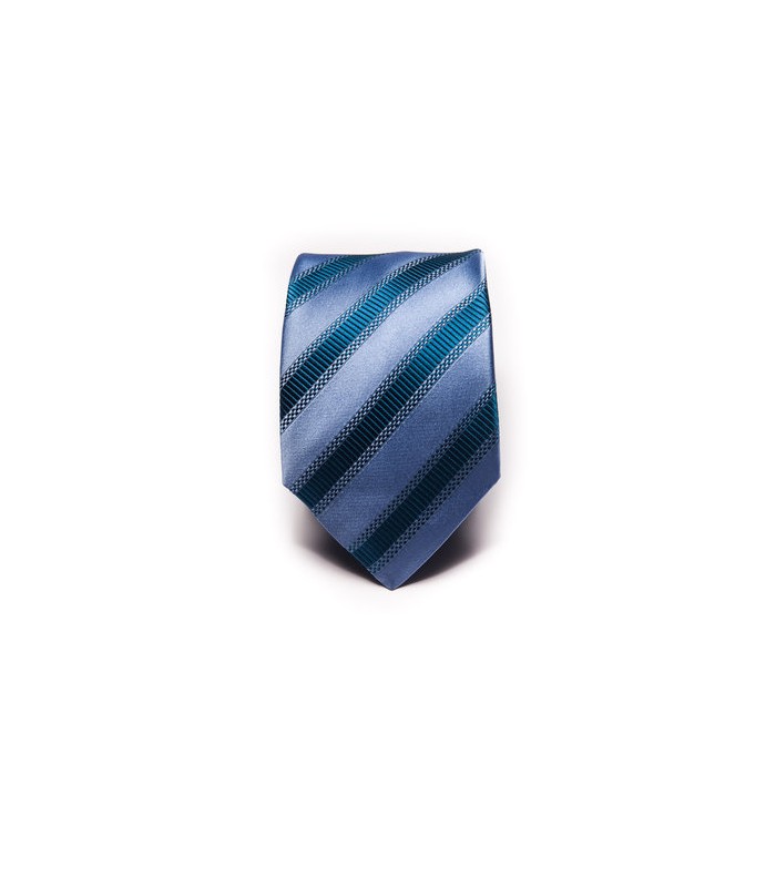 Cravate Homme VAN HEUSEN 100% Soie Bleue Rayée - Occasion Bon état - Élégance Business