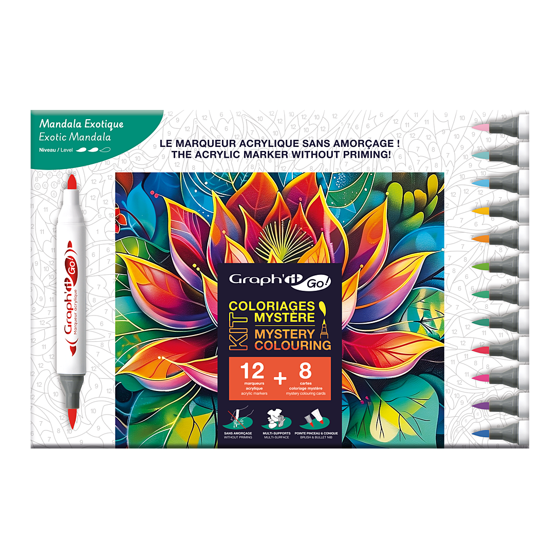 GRAPH'IT GO Kit Coloriage MystèreEXOTIC MANDALA