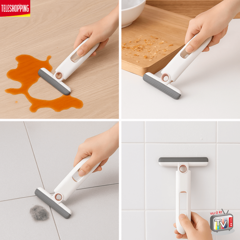 Mini Mop Nettoie Tout Venteo - Eponge Avec Manche Intégré - Nettoyage Multi-surfaces - Compact Et Portable