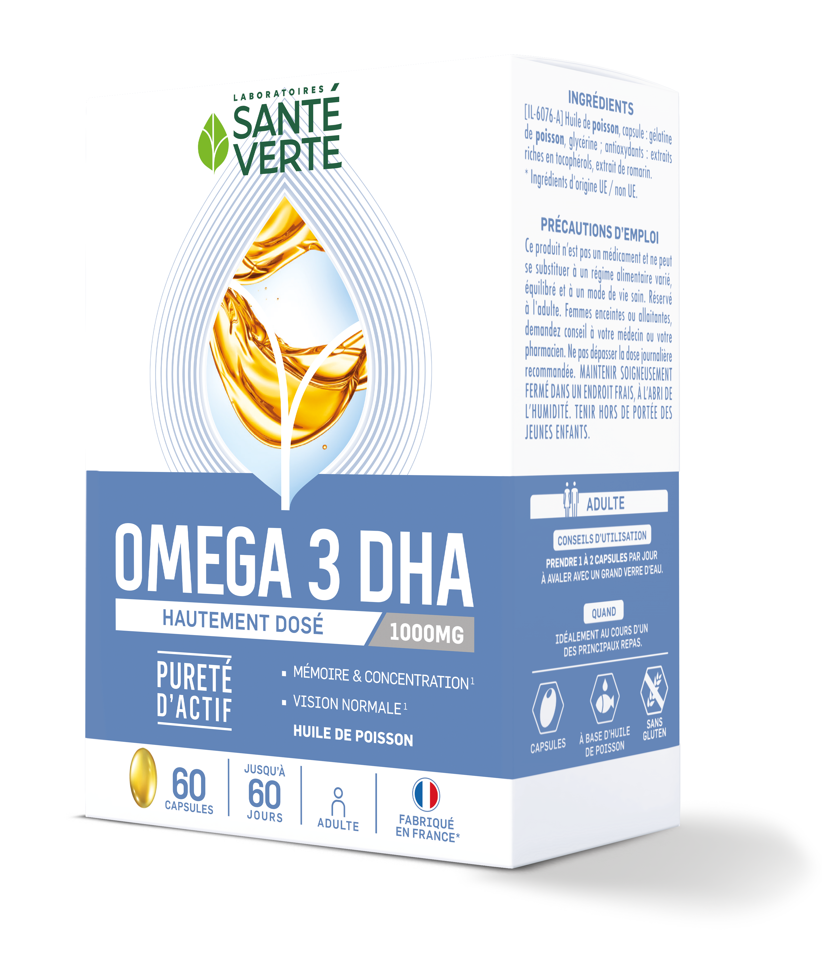 Omega 3 1000 mg de dha 60 capsules
