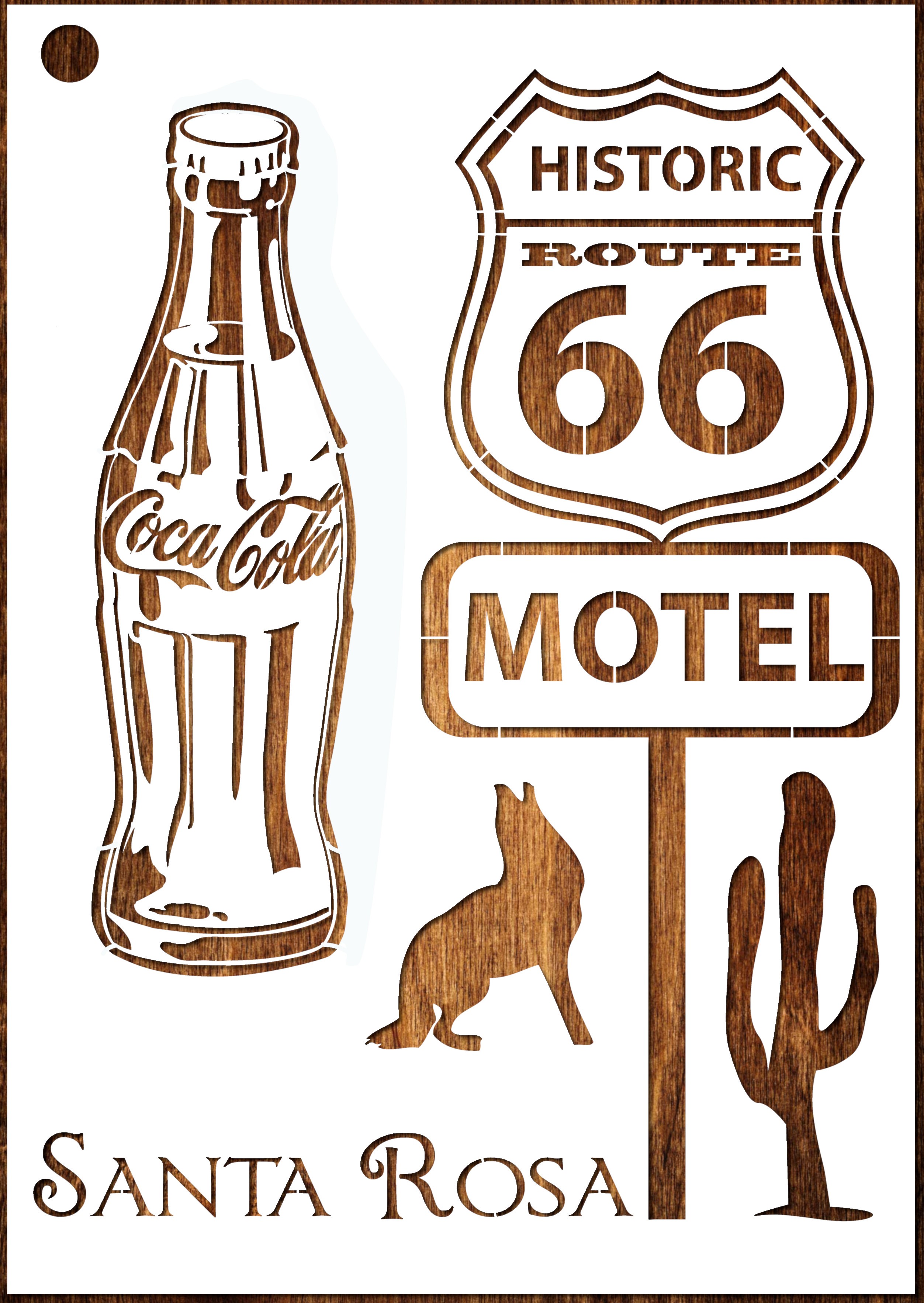 Pochoir Route 66 En Mylar A4 - Design Vintage Américain, Réutilisable Pour Décoration Murale Ou Meubles