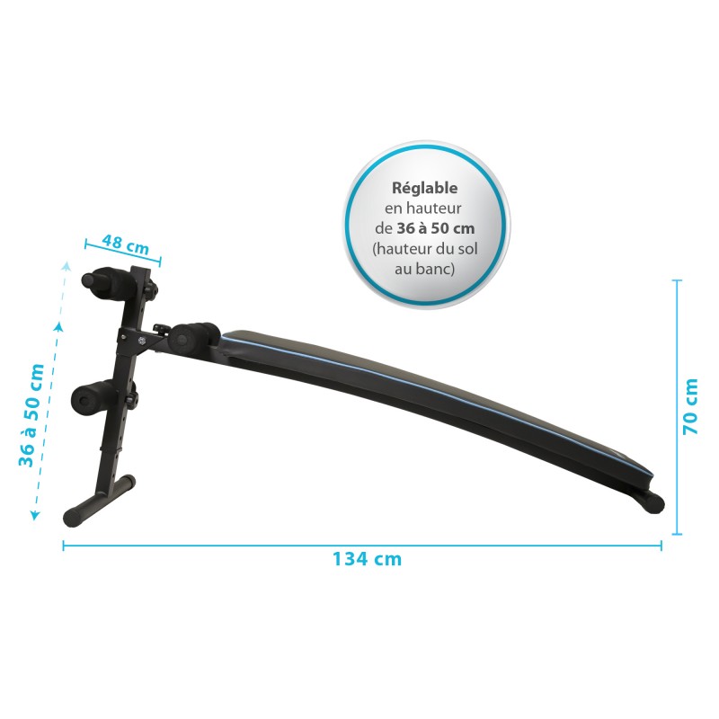 Banc De Musculation APOLLON Noir 134 x 48 x 70 cm au meilleur prix