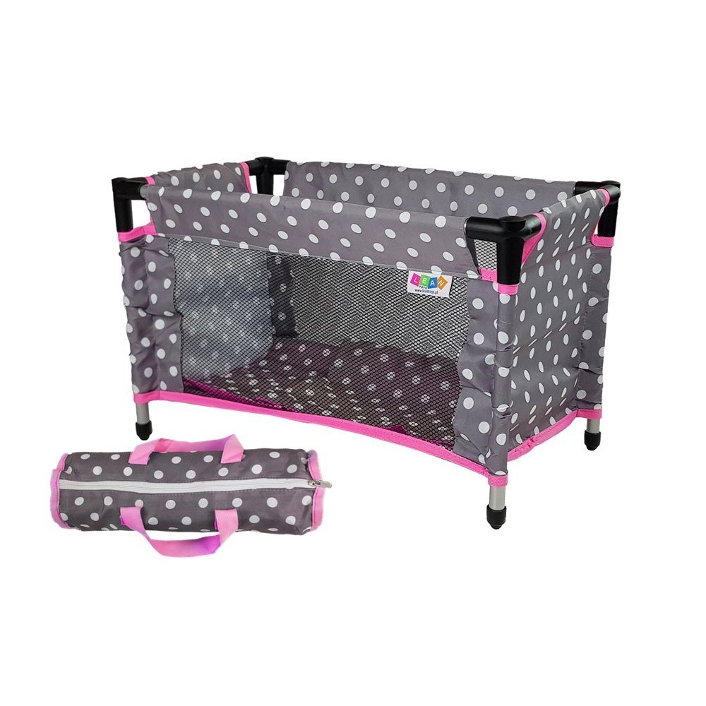 Lit Parapluie Poupée Voyage Imprimé Étoiles 54x31x32cm Avec Sac - Accessoire Poupon Lit Poupée Portable Avec Sac