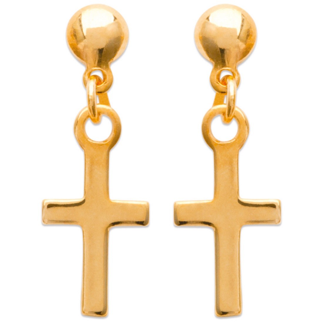 Boucles d'oreilles puces croix et zircons en argent – Elise et moi