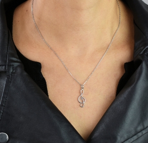 Collier Dauphin Note De Musique En Argent 925 - Symbole De Sagesse Et D'amour, Cadeau Parfait !