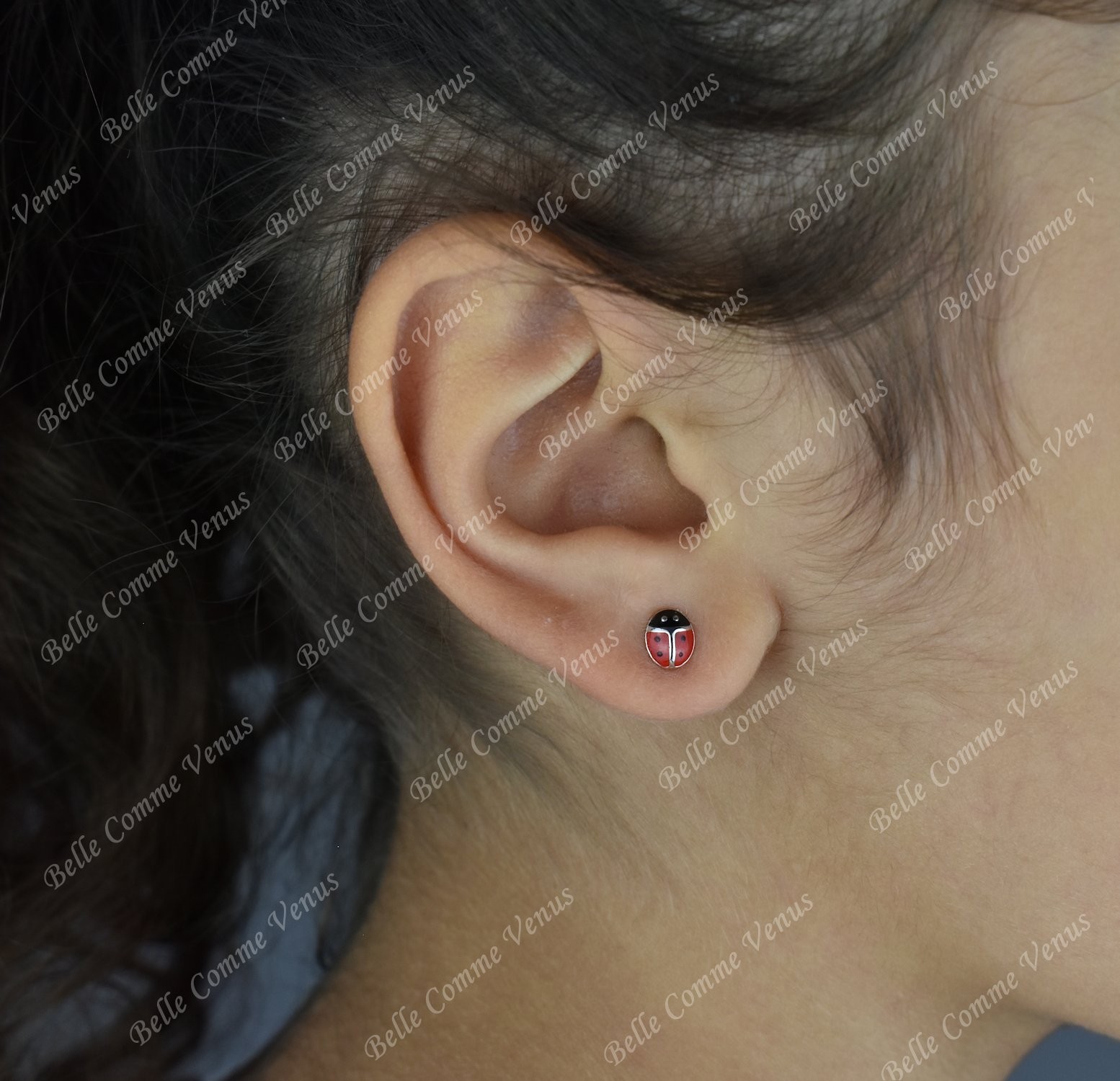 Boucles d'oreilles coccinelle Au Bonheur des Coccinelles