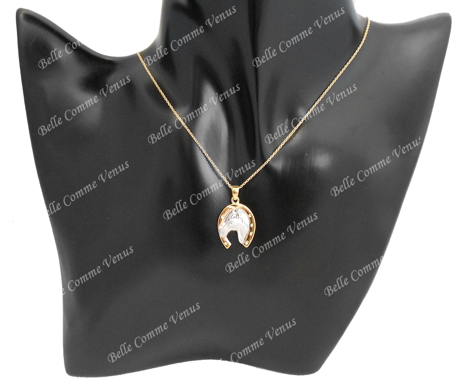 Pendentif Fer à Cheval Porte-bonheur Plaqué Or 18 Carats - Garantie 10 Ans, Neuf Avec étiquettes
