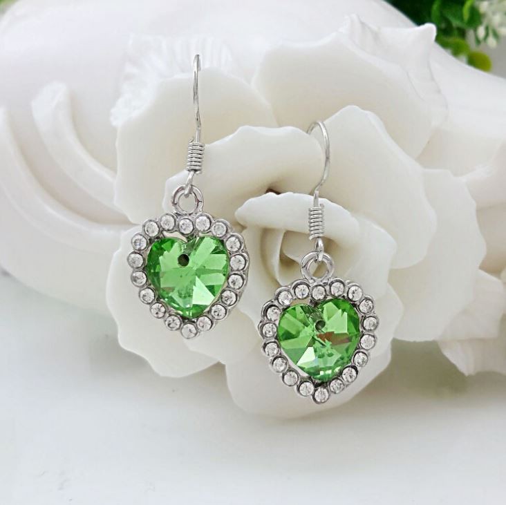 Parure De Bijoux Cœur Argentée – Collier + Boucles D'oreilles – Mode Vintage