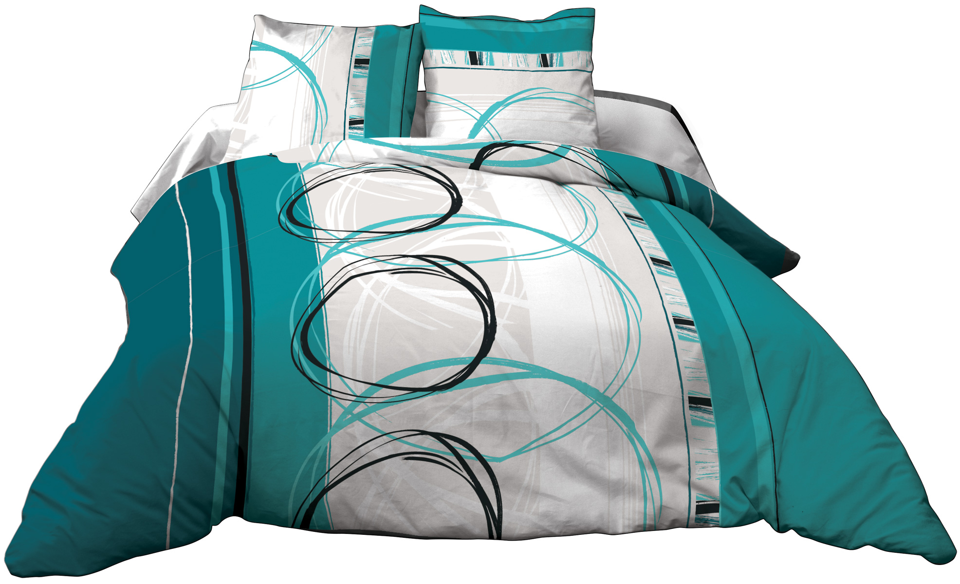 Housse Sac De Couchage 2 Personnes - 210x180cm - Turquoise - Léger Et Lavable - Voyage Et Camping