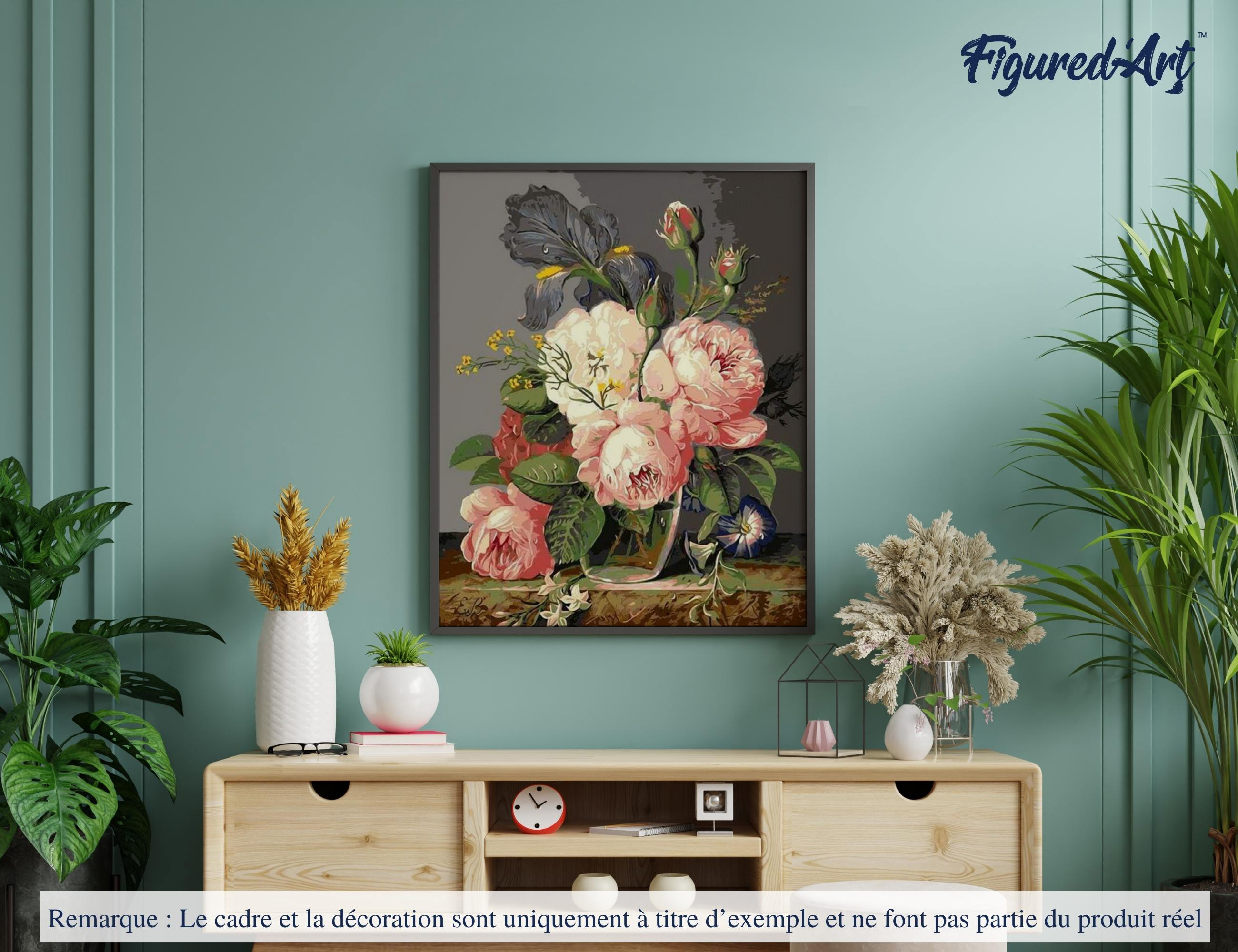 Peinture par Numéro Figured'Art - Femme Art Déco - Kit de Loisir Créatif DIY Numéro d'Art Complet - 40x50cm sans châssis en bois - Peinture par numéro