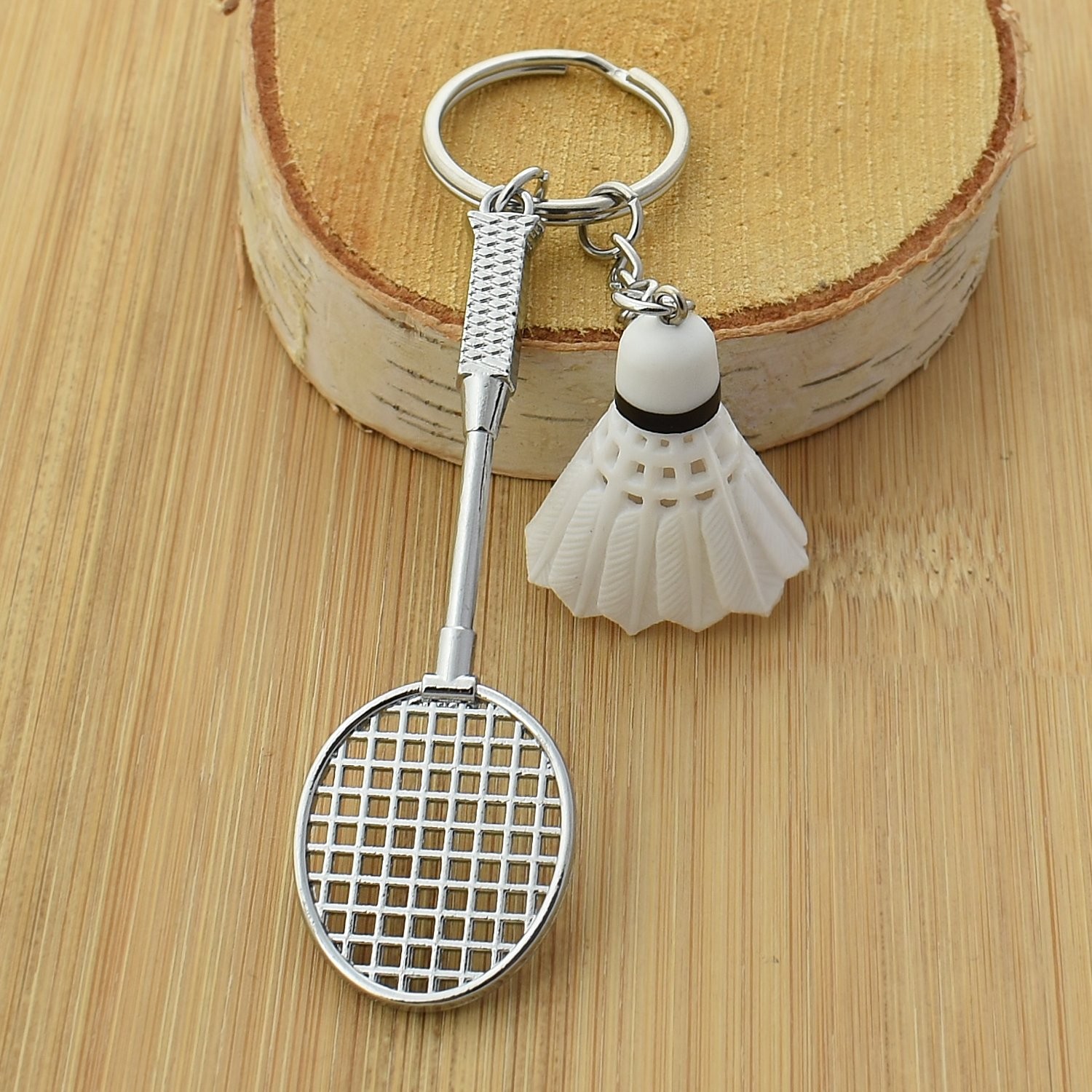 Porte-clés Tennis « Batteur Sport » – Argenté En Métal – Neuf Avec étiquettes