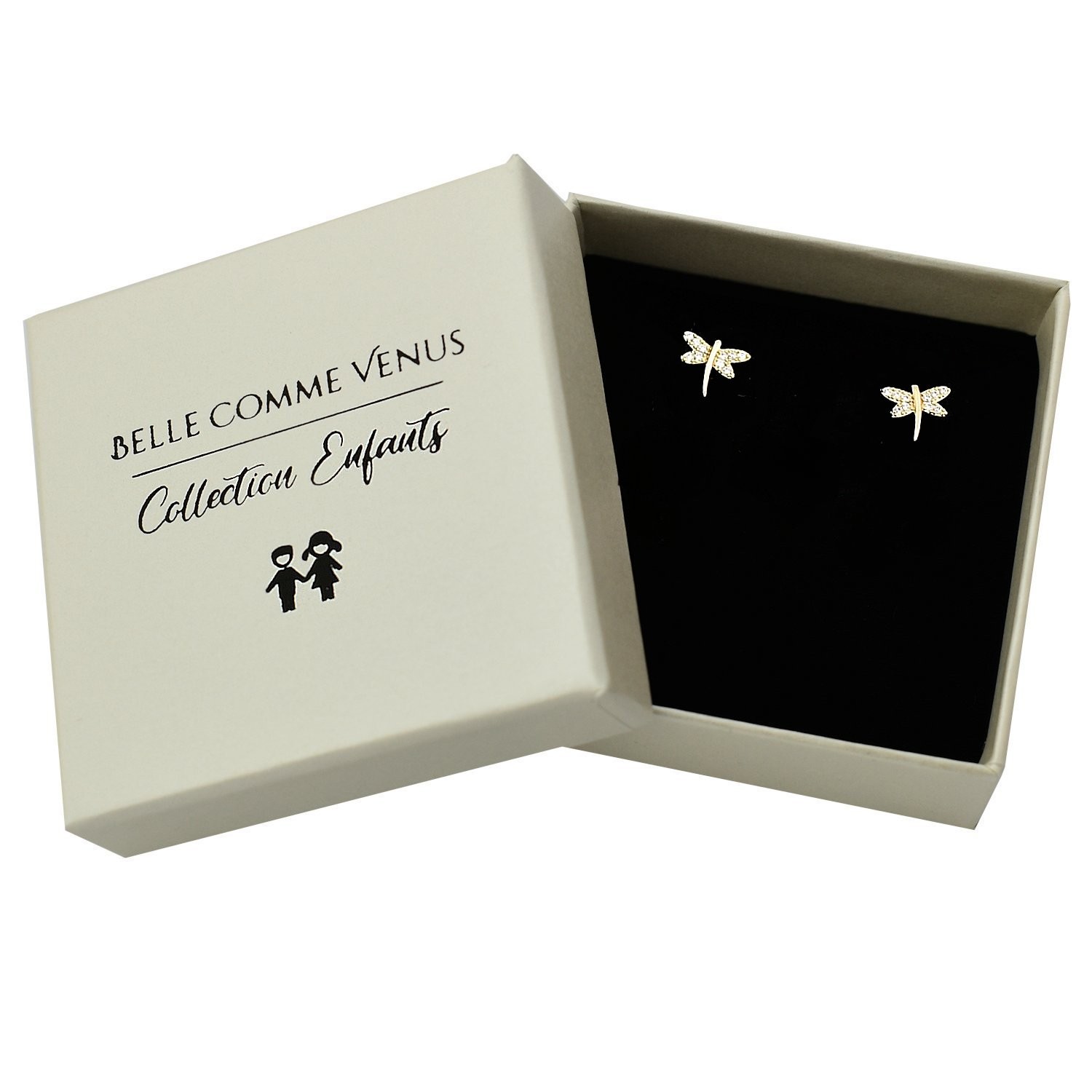 Boucles D'oreilles Papillon En Zirconium Cubique Plaqué Or 18 Carats - Neuf Avec étiquettes