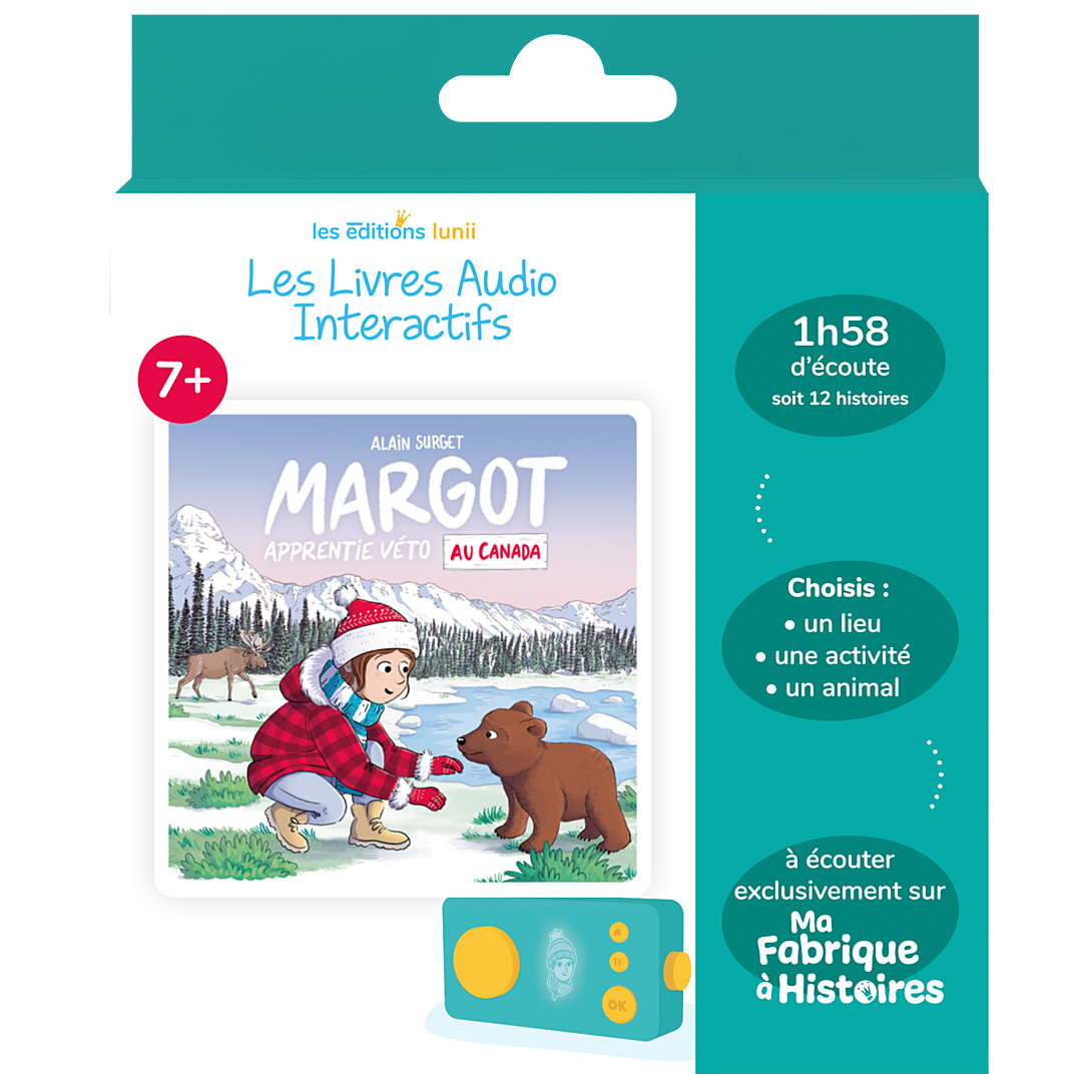 Livre audio interactif Lunii pour Ma Fabrique à Histoires Margot Apprentie véto au Canada - vue 3