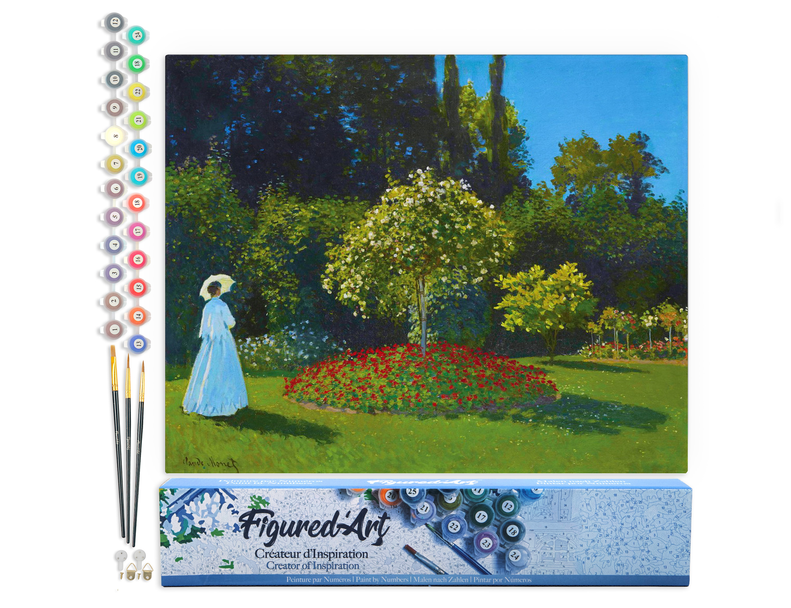 Figured'Art Peinture Par Numéros Adulte - Le Bassin Aux Nymphéas De Monet | Kit Complet DIY 40x50 Cm Sans Châssis - Loisir Créatif Relaxant