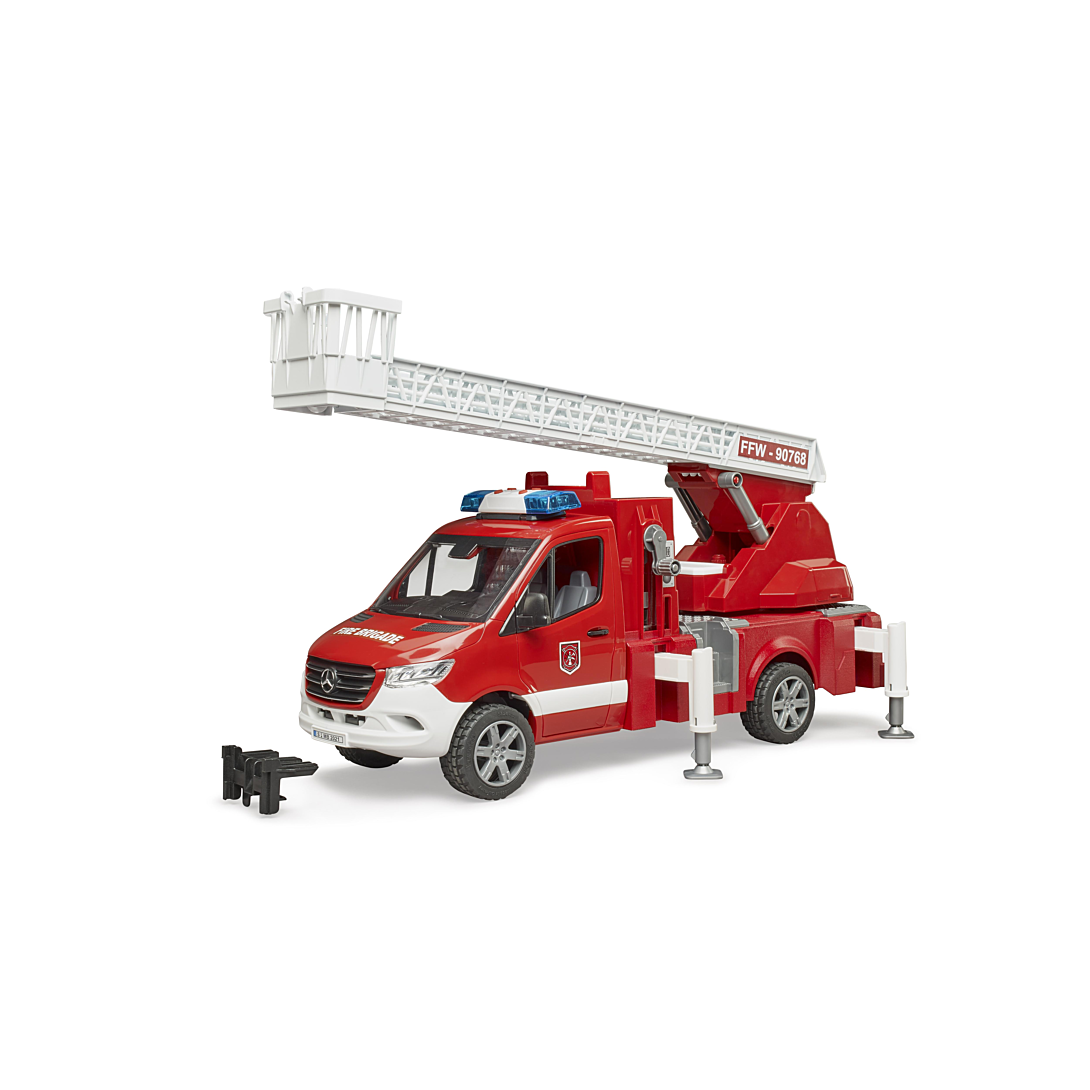 BRUDER CAMION POMPIER MERCEDES BENZ AVEC ECHELLE POMPE A EAU ET MODULE SON ET LUMIERE Neuf - vue 5