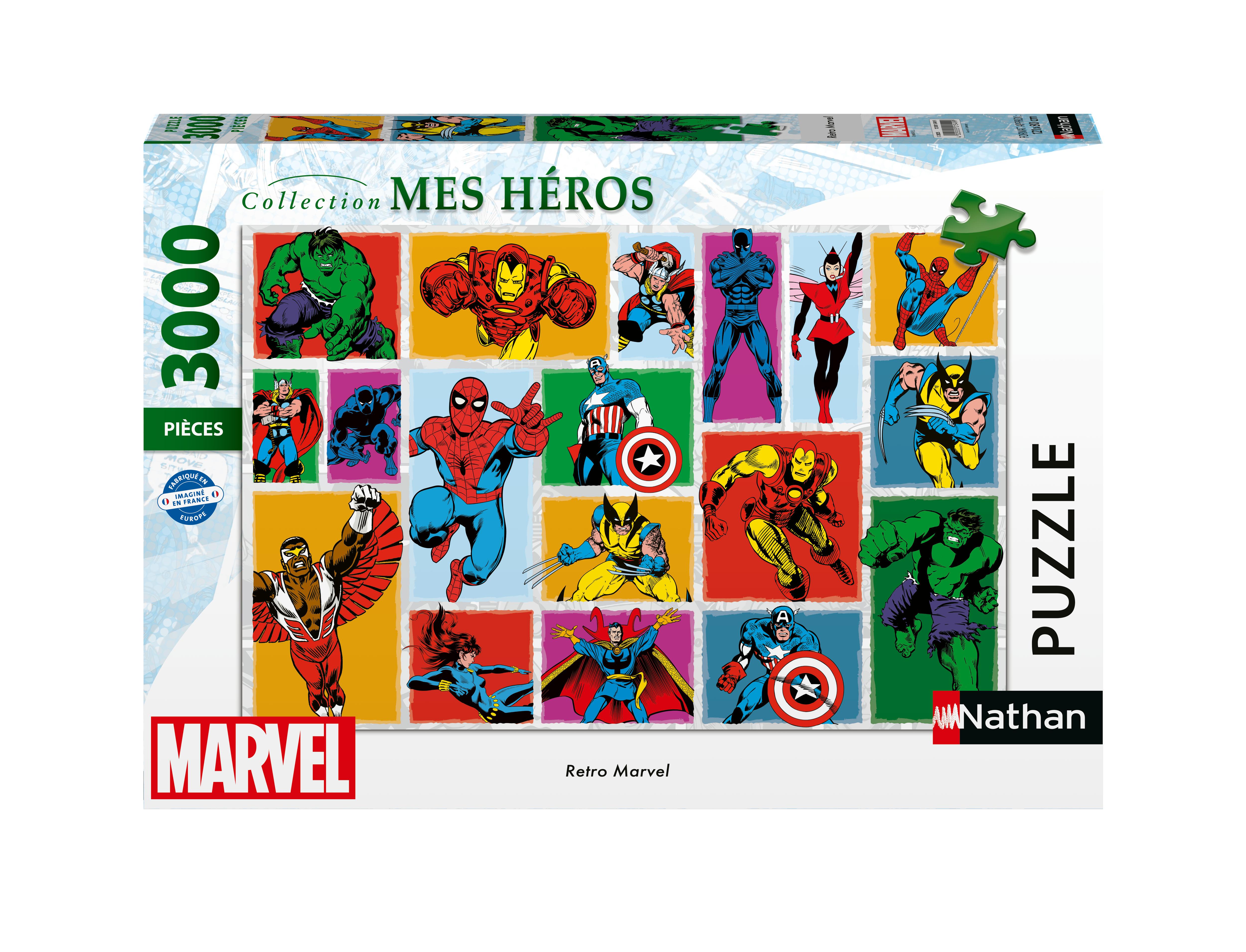 Puzzle 3000 pièces : Retro Marvel Ravensburger Nathan