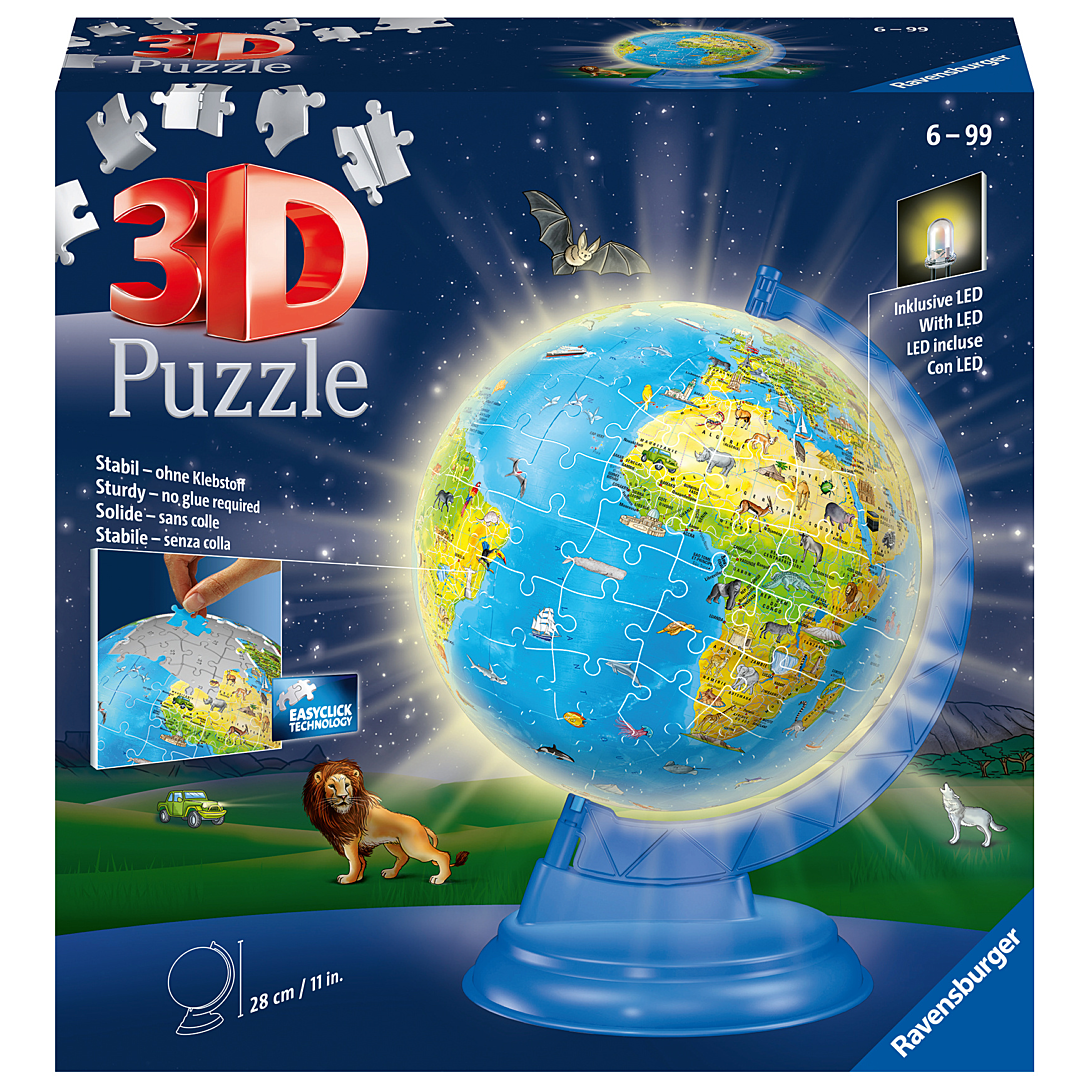 Puzzle 3D 180 pièces : Globe terrestre illuminé Ravensburger France