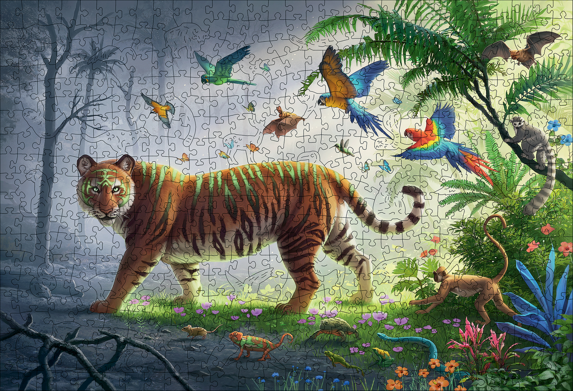 Puzzle en bois 500 pièces : Tigre de la jungle Ravensburger France