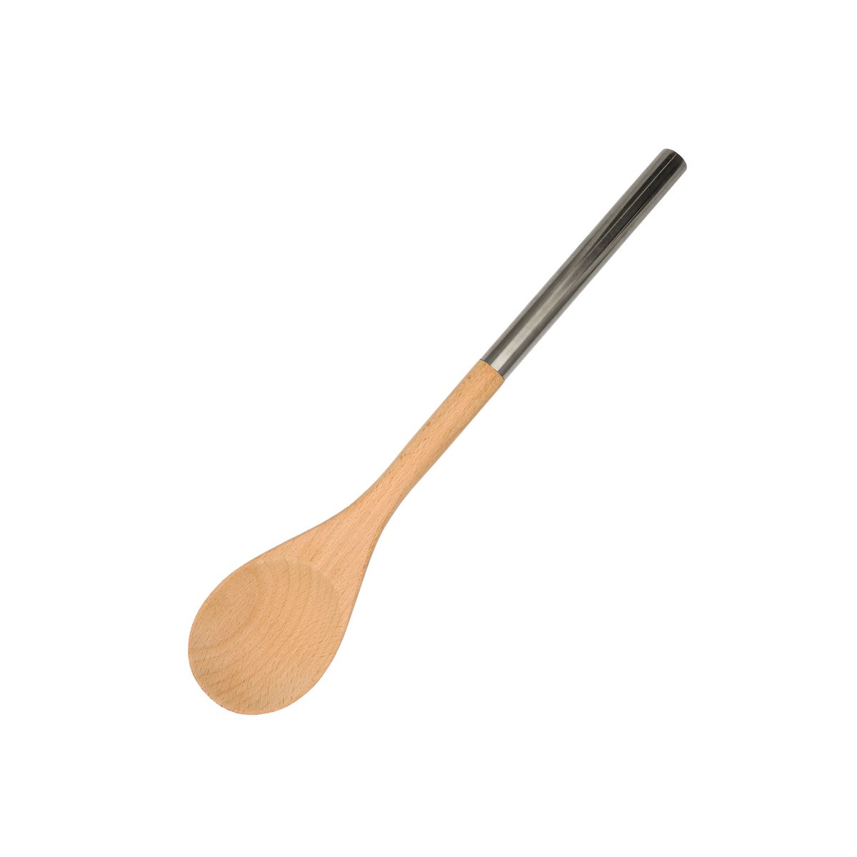 Cuillère En Bois De Hêtre Et Inox Fackelmann - 34 Cm - Pour Cuisine, Ragoûts Et Pâtisserie