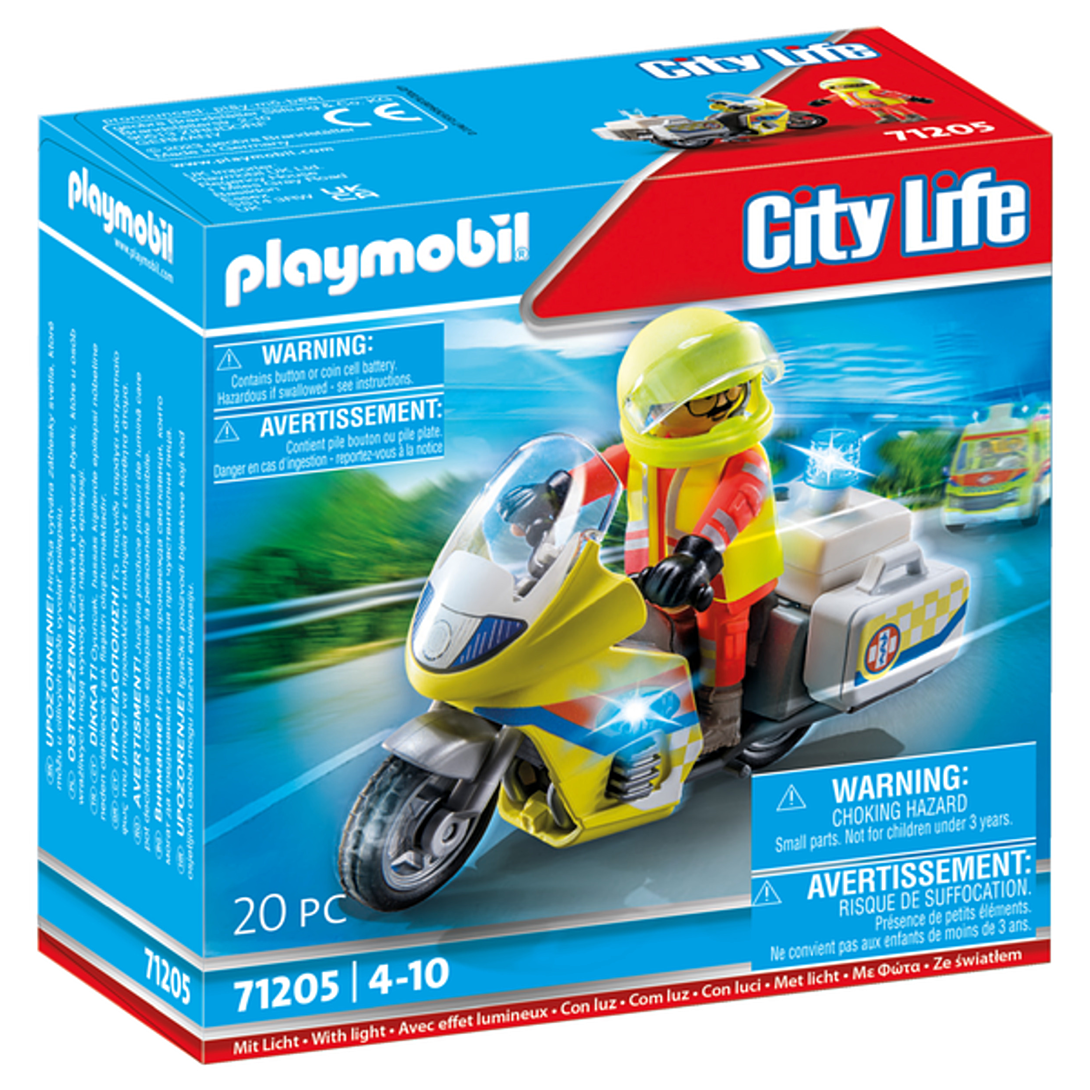 Urgentiste Avec Moto 71205 Playmobil La Boîte
