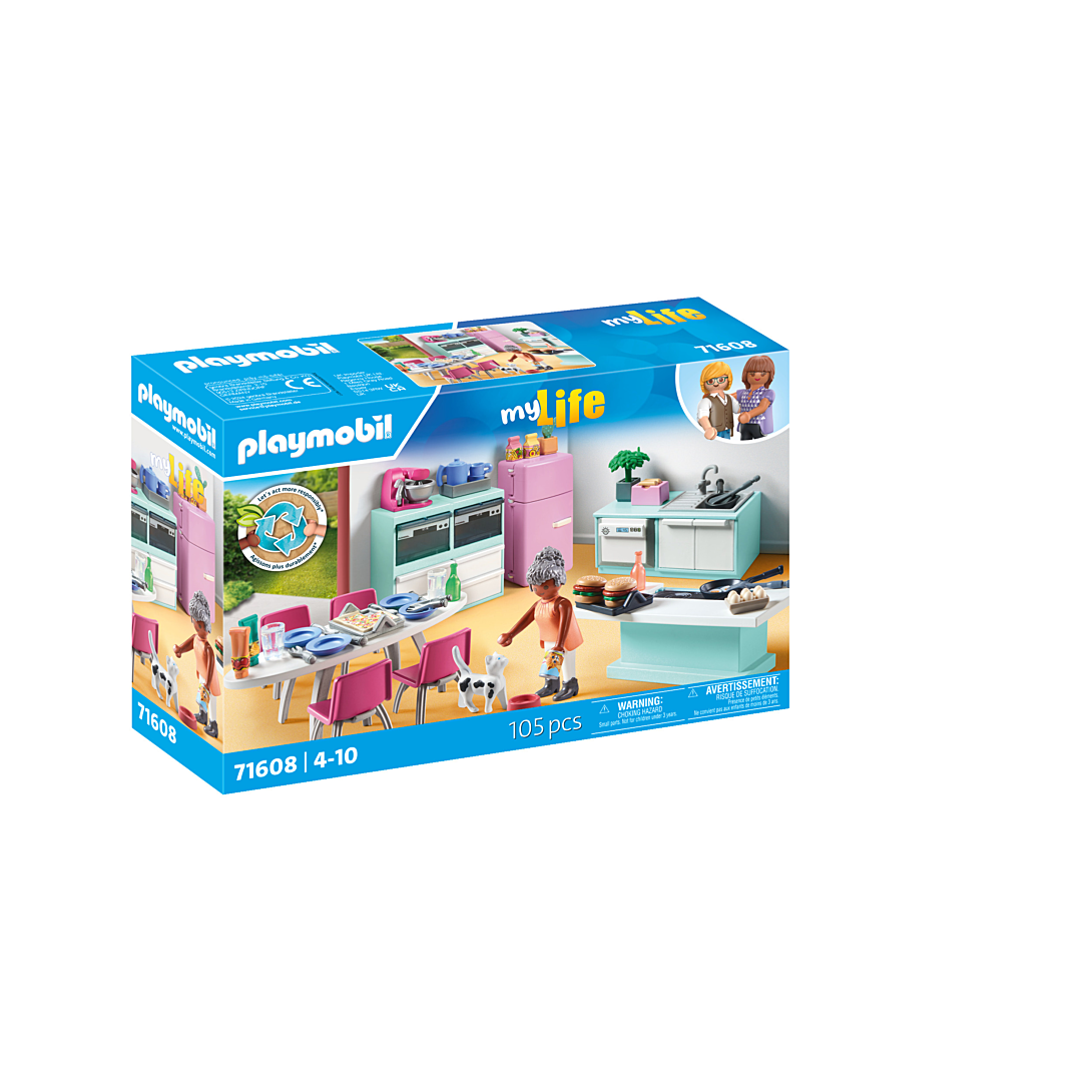 Jeux D'imitation Cuisine Avec Ilôt Central Playmobil La Boite