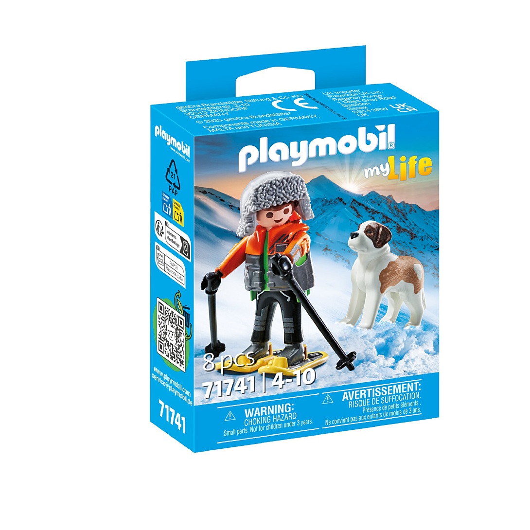 Garçon En Raquettes Avec Saint Bernard Playmobil La Boite - vue 3