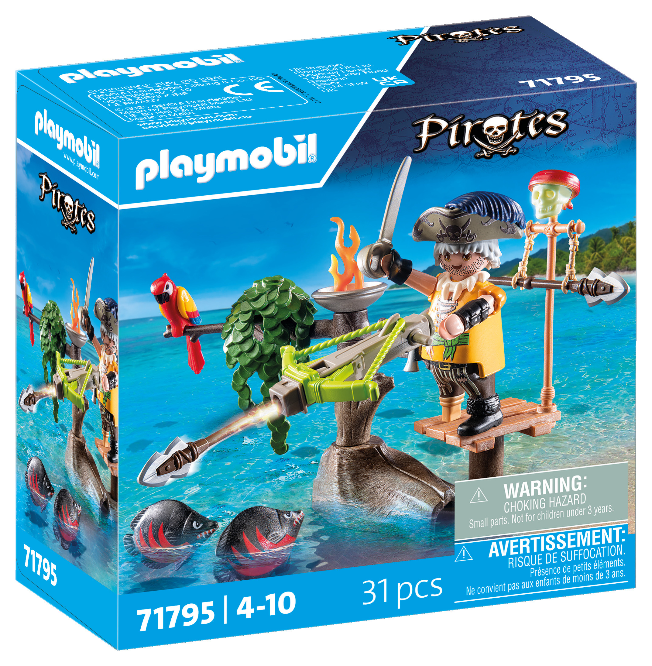 Playmobil Pirates Pirate avec arbalète et poissons à viser 71795 - vue 3