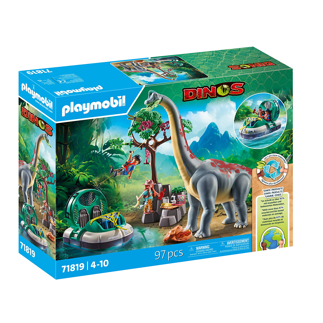 Brachiosaure explorateurs aéroglisseur