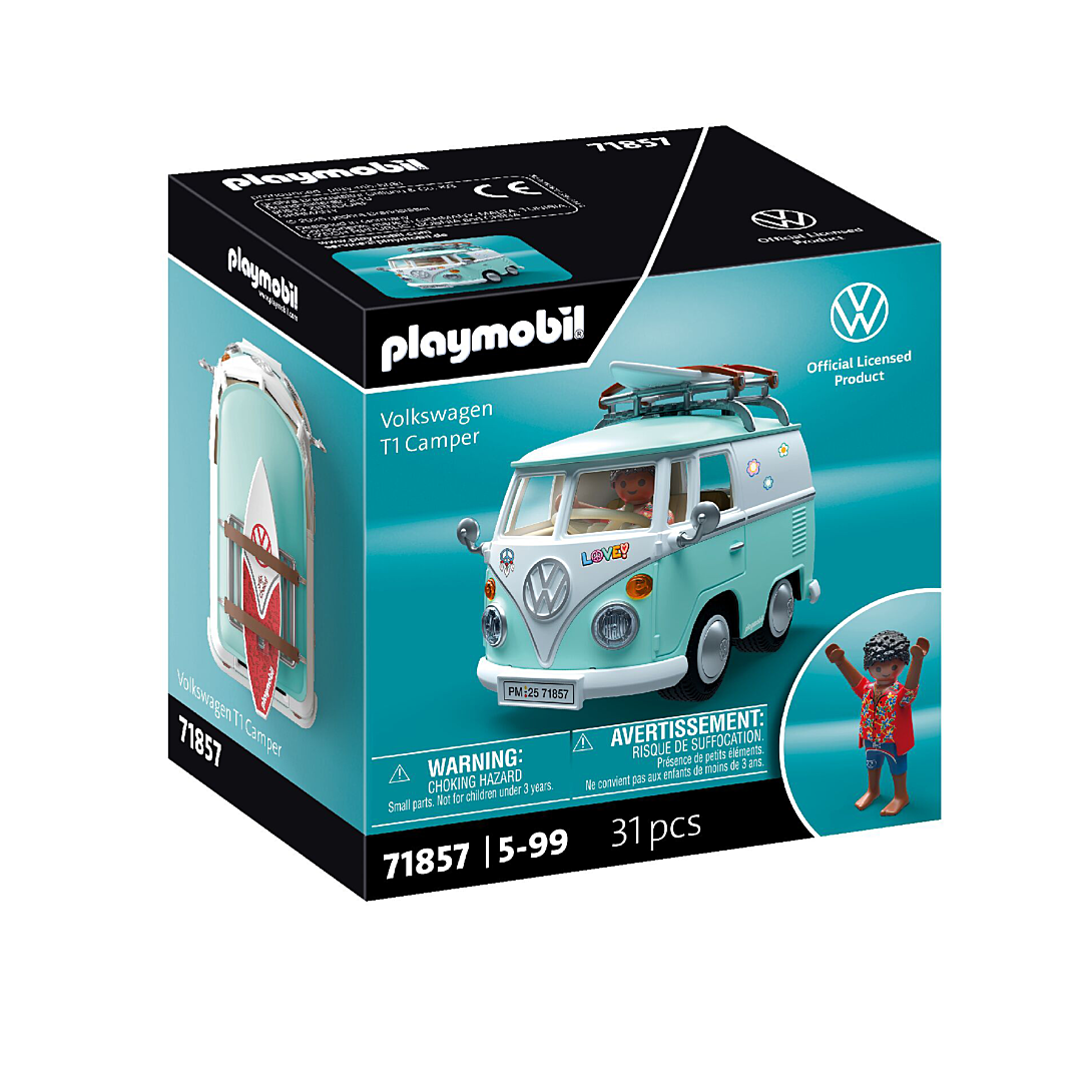 Playmobil | Collector Cars | Volkswagen T1 Camper | Voiture Miniature pour Adultes & Enfants | avec Autocollants à Personnaliser | Cadeau pour Les collectionneurs | Design détaillé | 71857 - vue 10