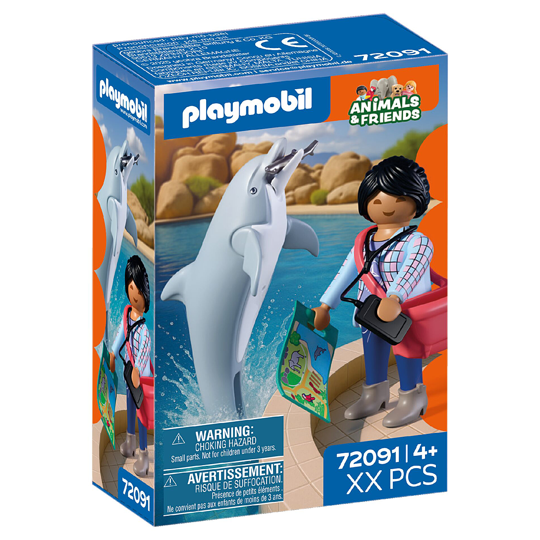 Playmobil Animaux et amis 72091 Zoo : dauphin et visiteuse - vue 7