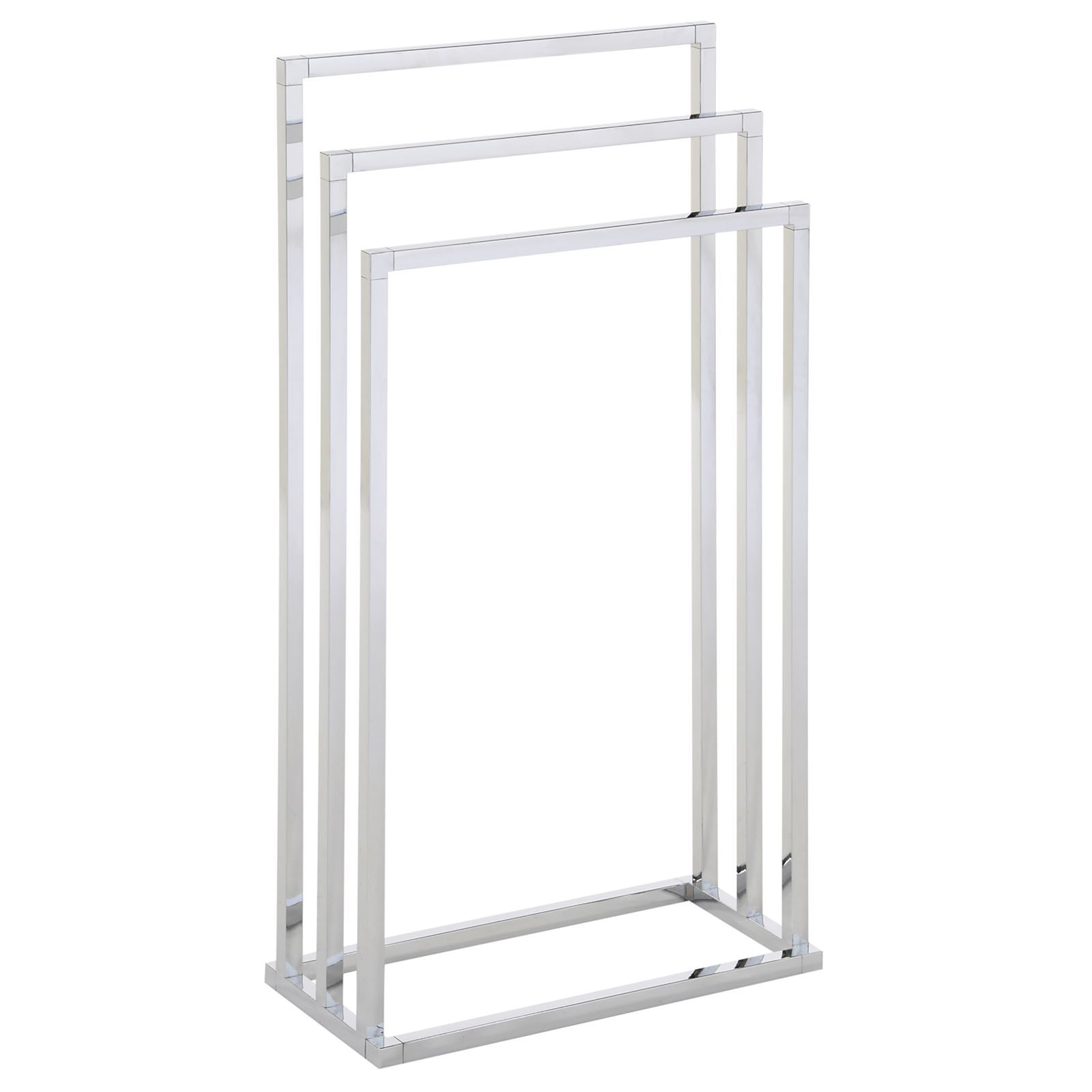 Porte Serviette Sur Pied Ravina Inox Brillant, Porte Serviette Salle De Bain Avec Socle En Verre, 48x80x20cm | 24076800 - 4
