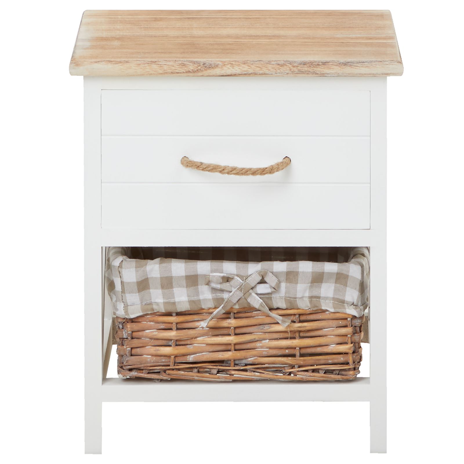Table De Nuit/commode Vintage Shabby Chic - Palazzo INT - Pin, Beige, Motif Fleuri - 1 Tiroir 1 Porte