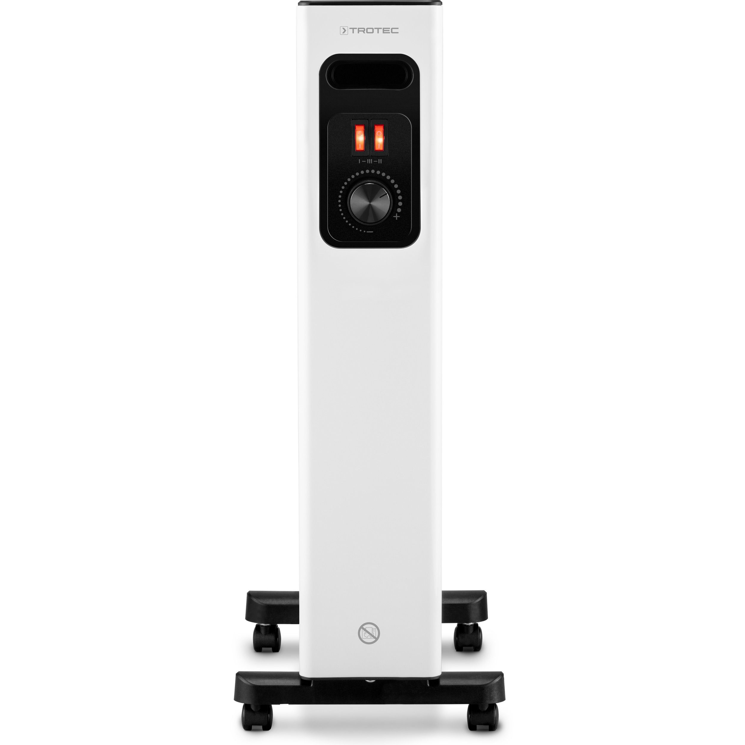 TROTEC TRH 27 E Radiateur Bain D'Huile 2500 W – 11 Ailettes, 3 Puissances, Thermostat, Chaleur Douce Mobile 30 M²