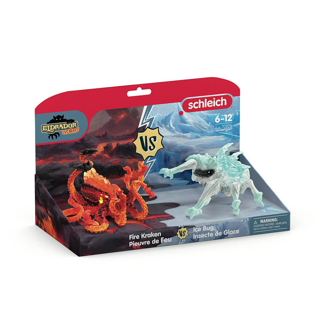 Schleich Figurines Duo Pieuvre de Lave vs Insecte de Glace 70826 Eldrador Creatures Pour enfant dès 6 ans