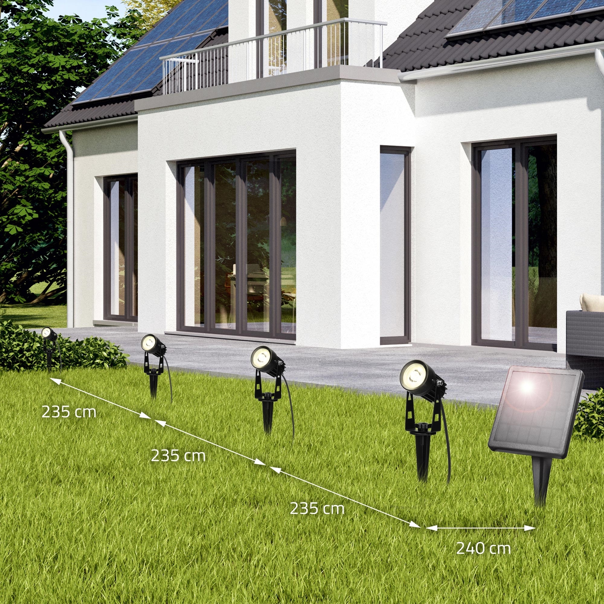 Projecteur Solaire Extérieur 600W Avec Détecteur De Mouvement - 468 LED, Télécommande, IP65 - Pour Jardin, Allée, Garage