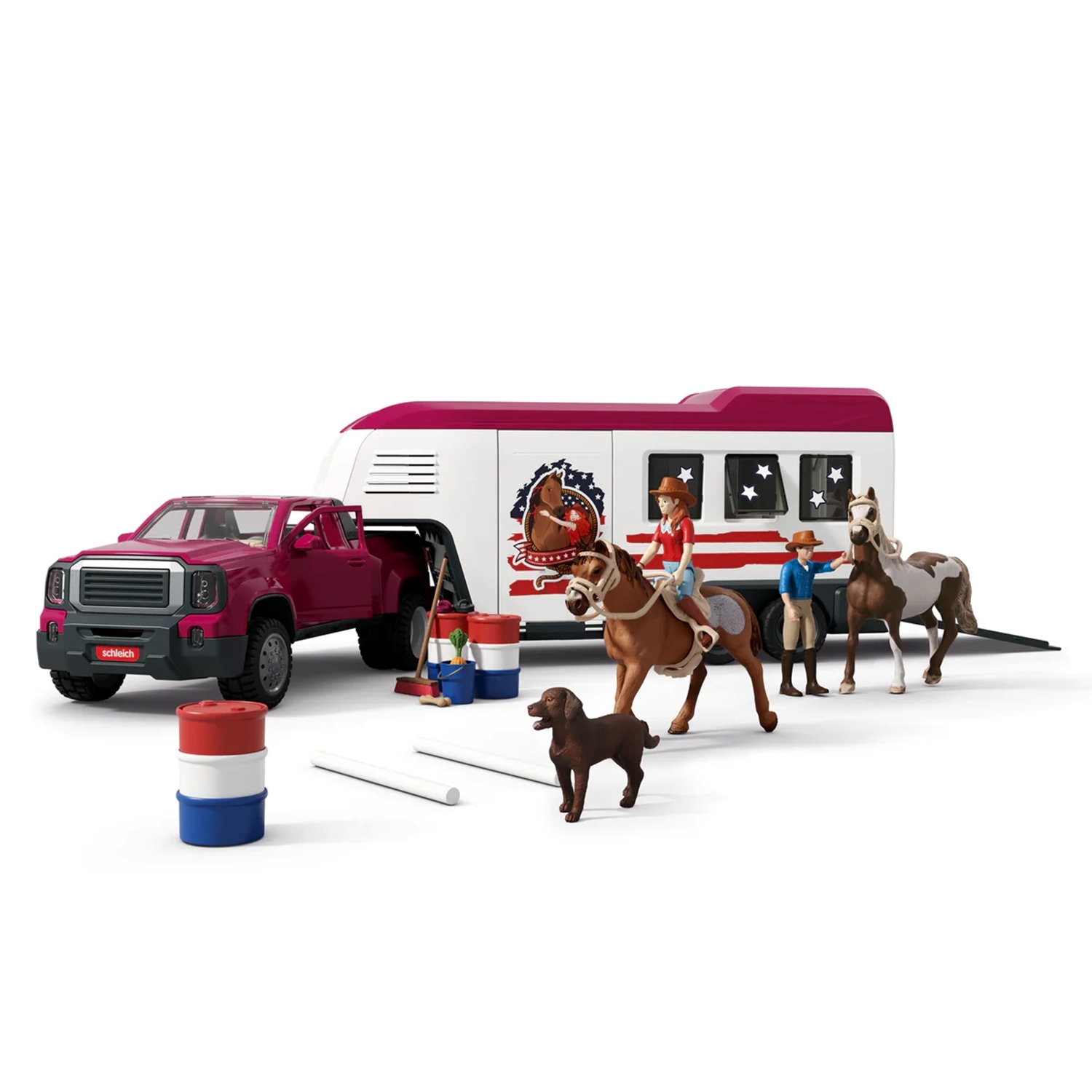 Figurine Pick up et sa grande remorque équestre Schleich 42705 Gamme Horse Club - vue 5