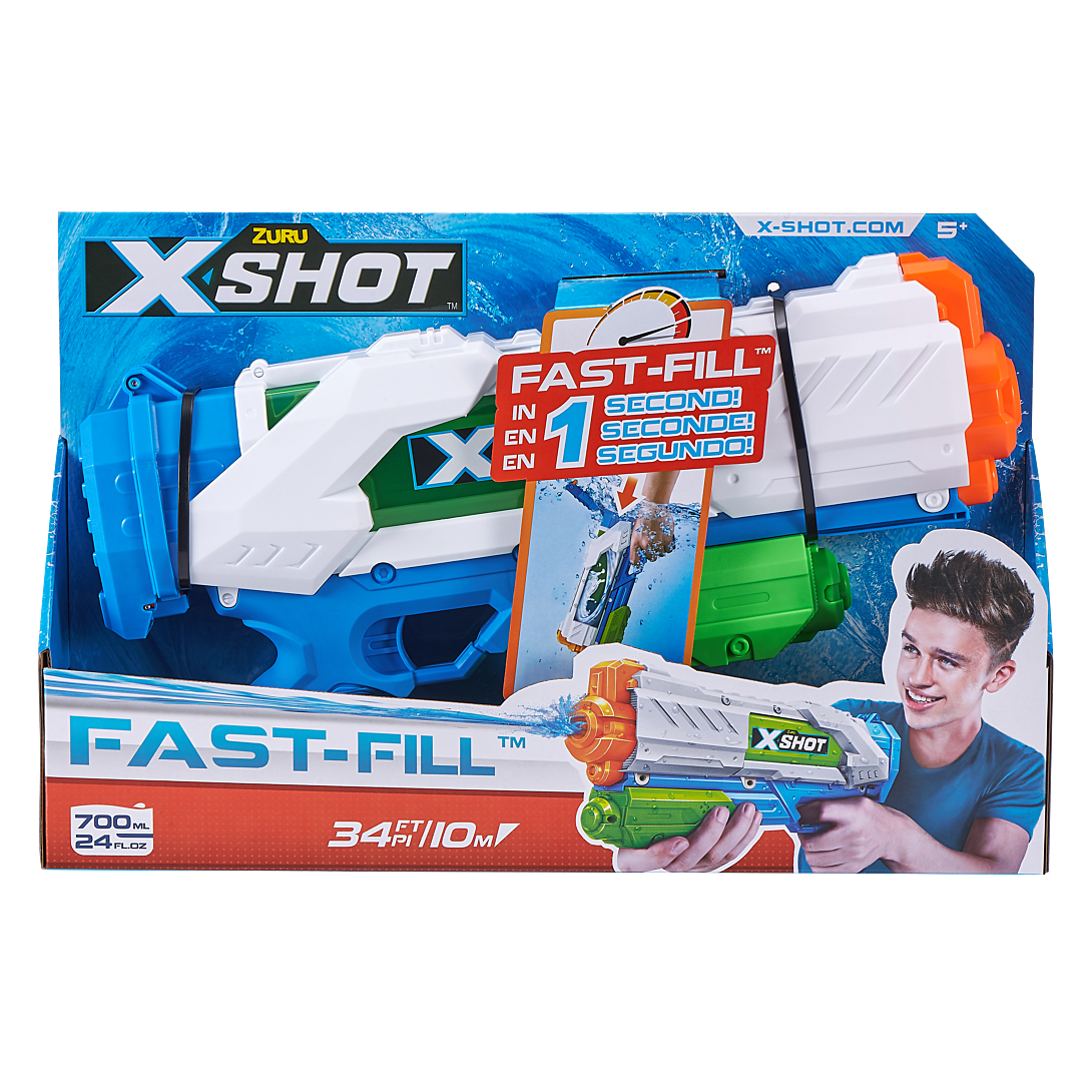 ZURU XSHOT Fast Fill Medium Water Blaster Pistolet à Eau Jeu de Plein air Remplissage Rapide Tire jusqu'à 10 56138