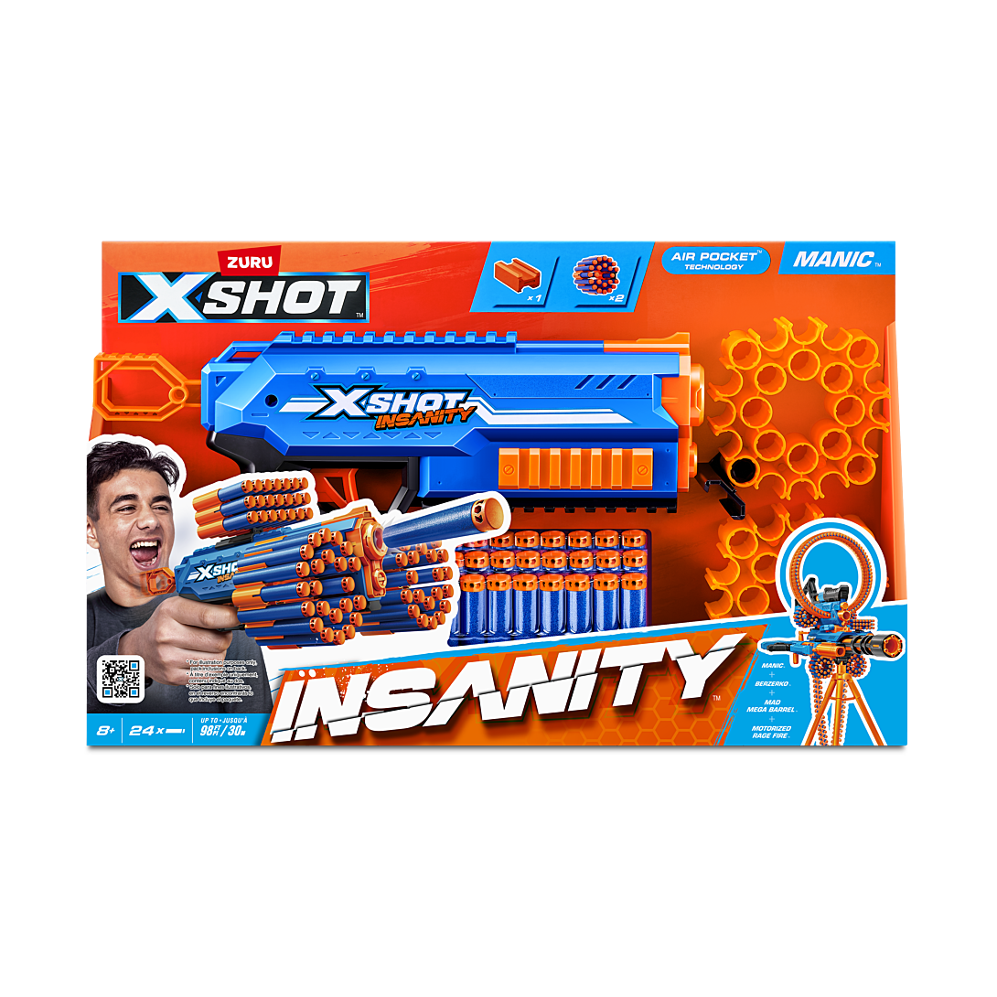 Lanceur De Fléchettes ZURU 36603xshot – X-SHOT Manic Avec Capacité 47 Fléchettes