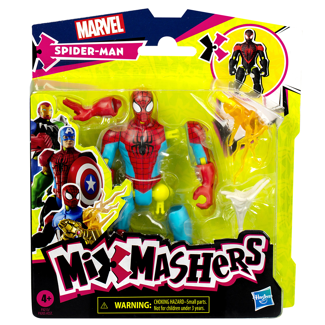 Hasbro Mixmashers Marvel Spider-man, Figurine Spider-man A Mélanger Et Combiner Avec Accessoires Rouge - vue 2