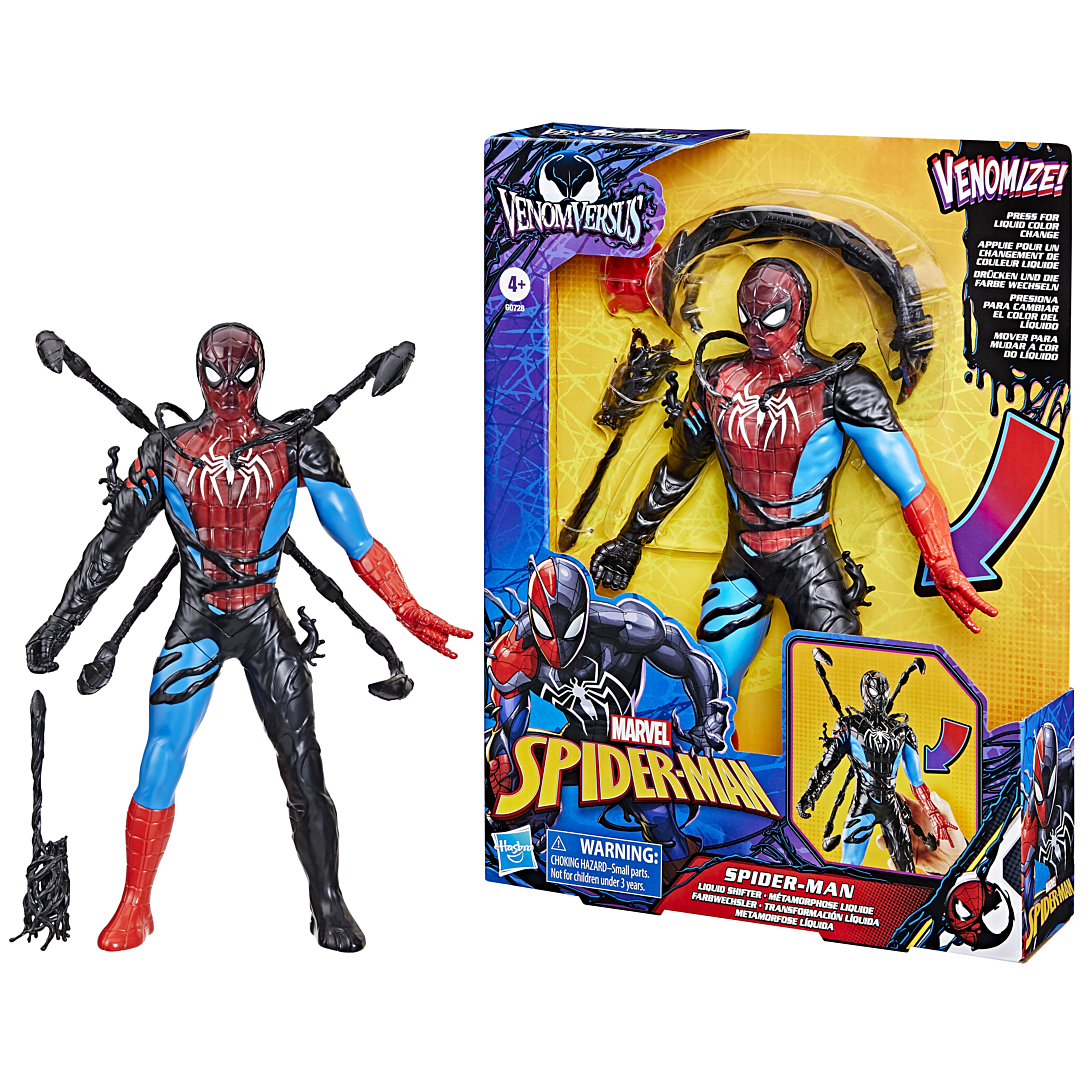 Hasbro Figurine Spider-Man Métamorphose liquide de 28 cm avec accessoires Marvel Spider-Man VenomVersus jouets de super-héros pour garçon - vue 4