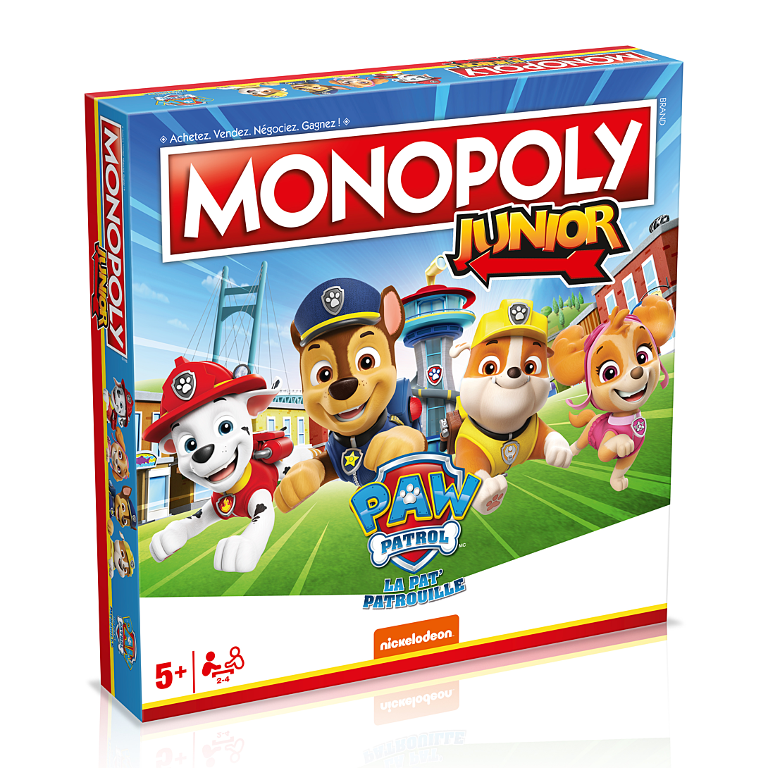 Jeu de Société Winning Moves WM04163-FRE-6 – Monopoly Junior La Pat'Patrouille