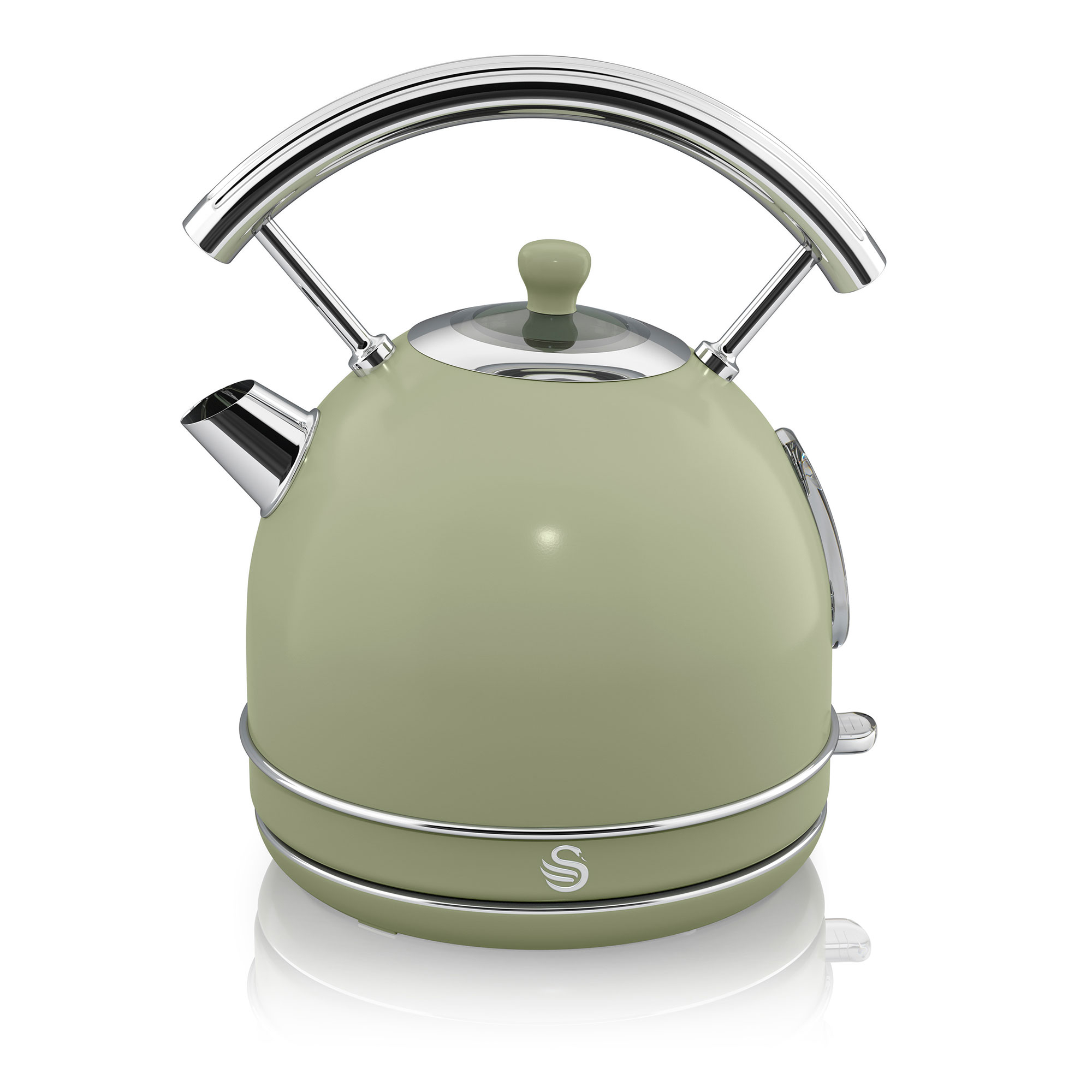 Set Petit-Déjeuner Rétro SWAN : Bouilloire 1,8L, Grille-Pain 2 Tranches, Micro-Ondes 20L – Beige