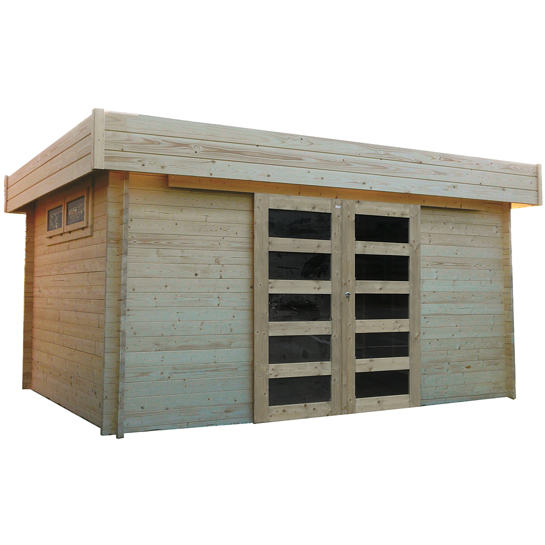 SOLID Abri de jardin bois - Autoclav&eacute; et Toit plat - 11,89m&sup2; - VIBORG