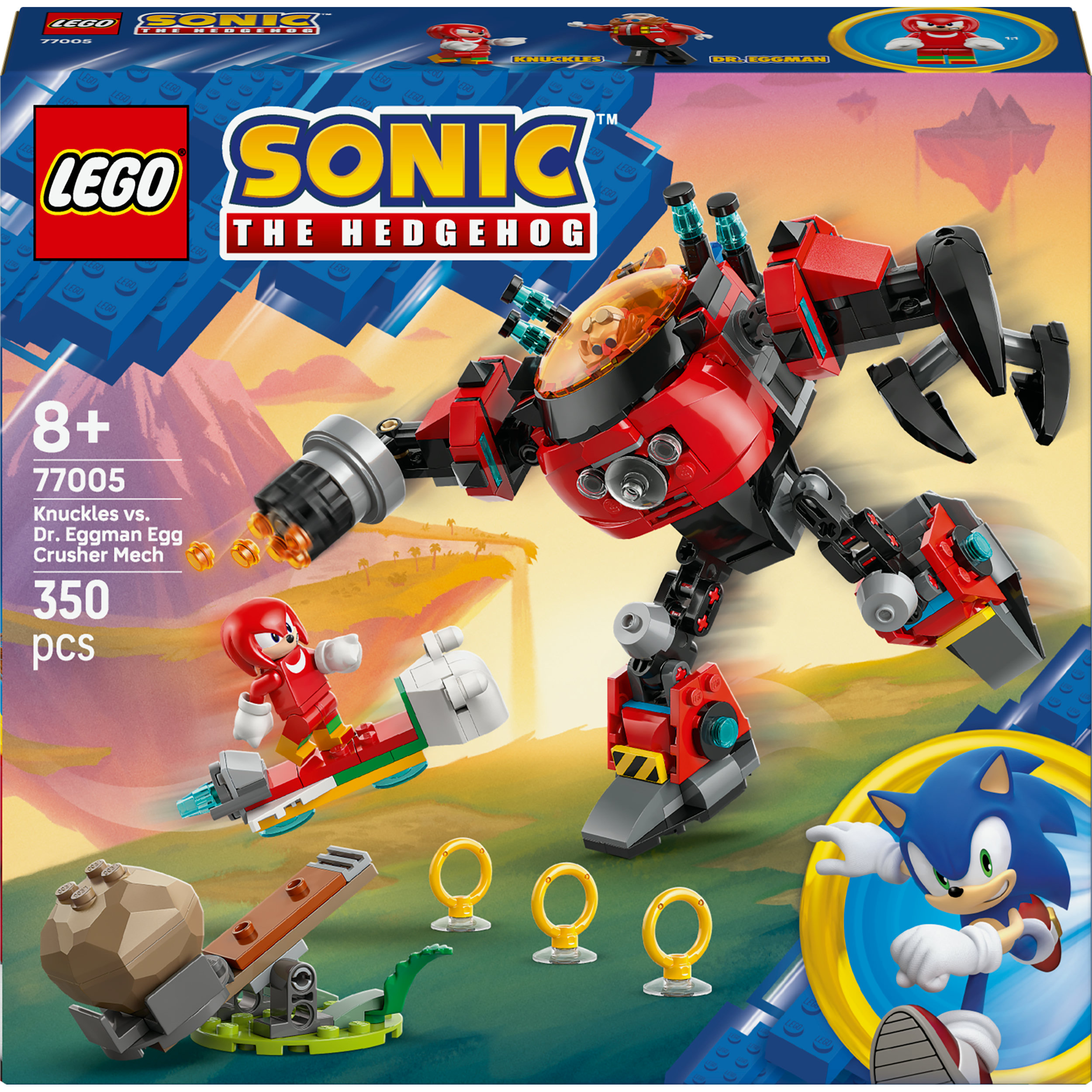 LEGO® Sonic - Knuckles contre l’Egg Crusher de Dr. Eggman, Set de Jeu - 77005