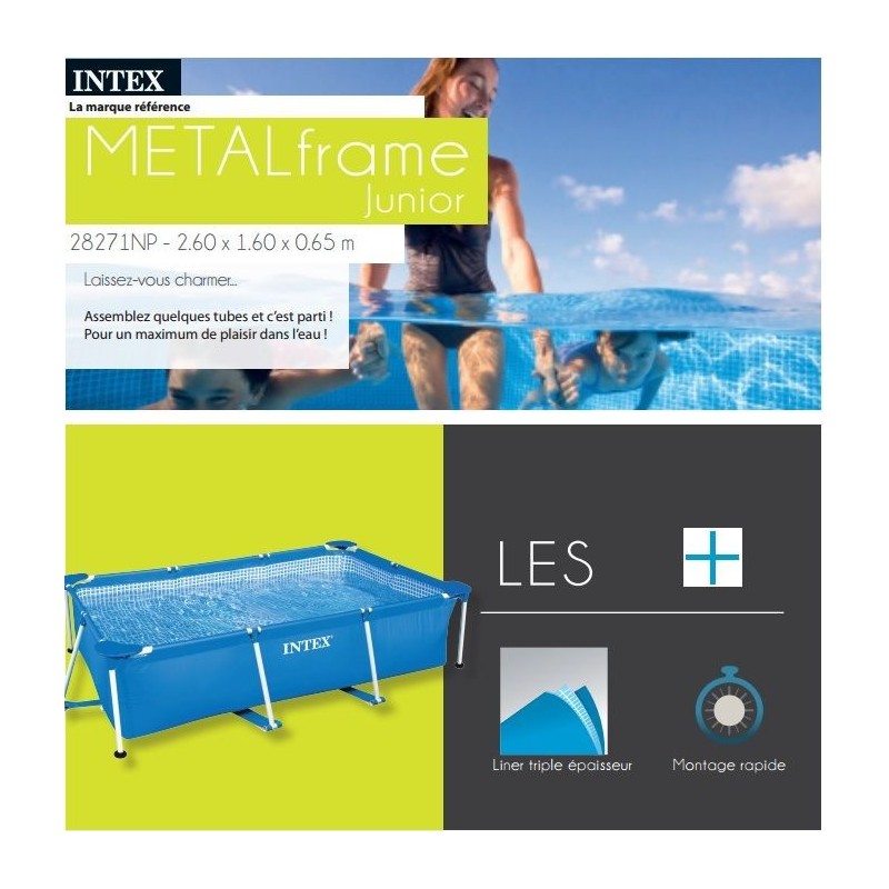 Intex 28271 piscine hors sol Rectangle 2282 L Bleu au meilleur prix | E ...