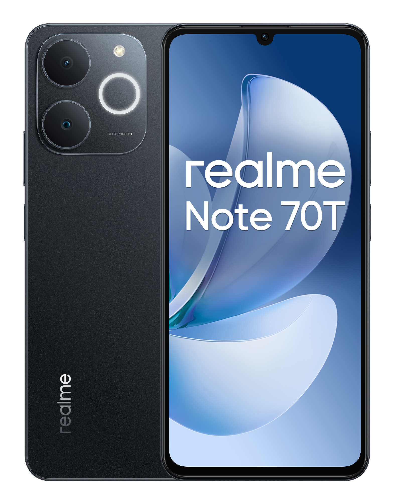 Realme Note 70T 17,1 Cm (6.74") Double Sim Android 15 4G Usb Type-C 4 Go 256 Go 6000 Mah Noir