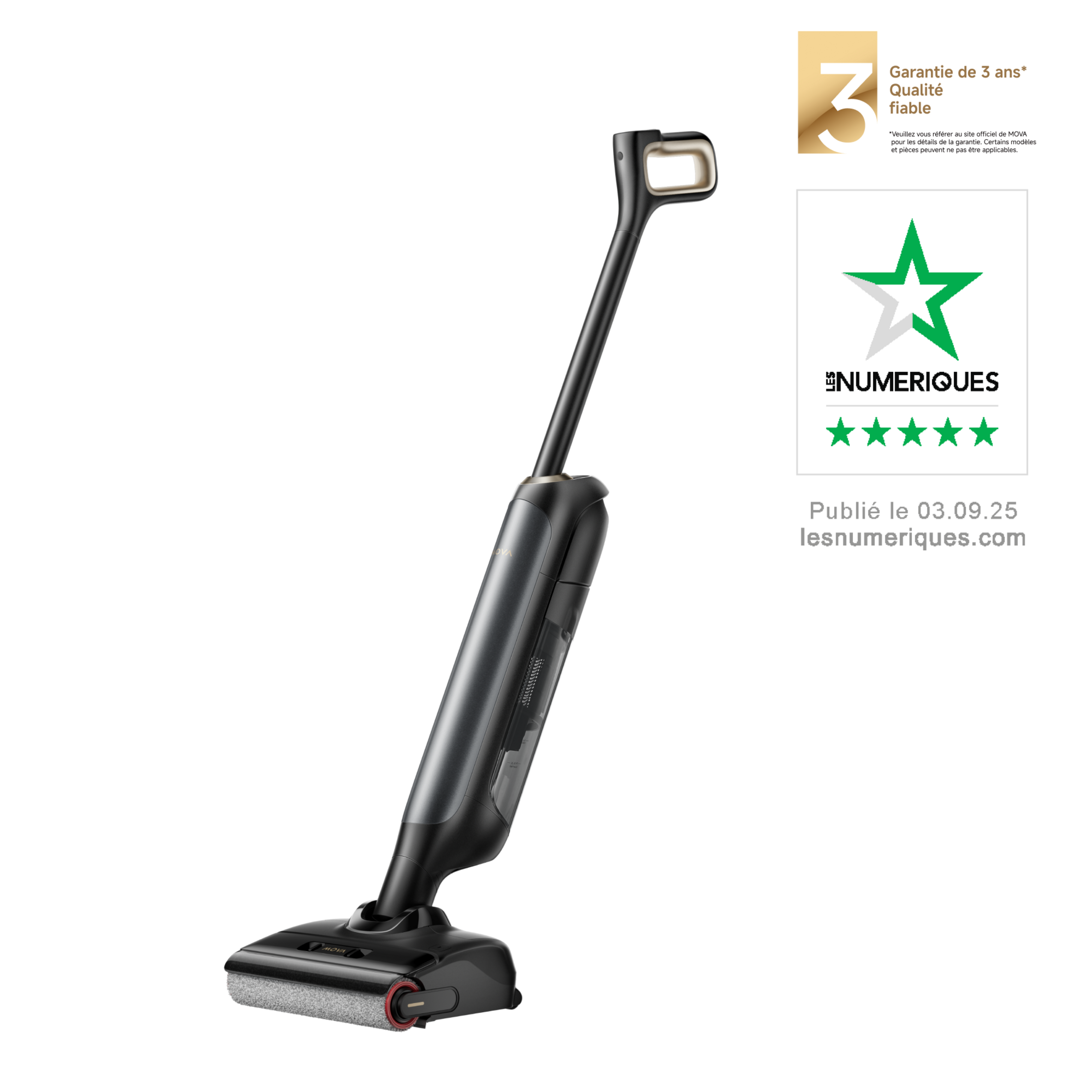 MOVA M10 Aspirateur Eau et Poussière Flexible et pivotant à 90° Lavage de Brosse 75 °C Aspiration 18 kPa - vue 7