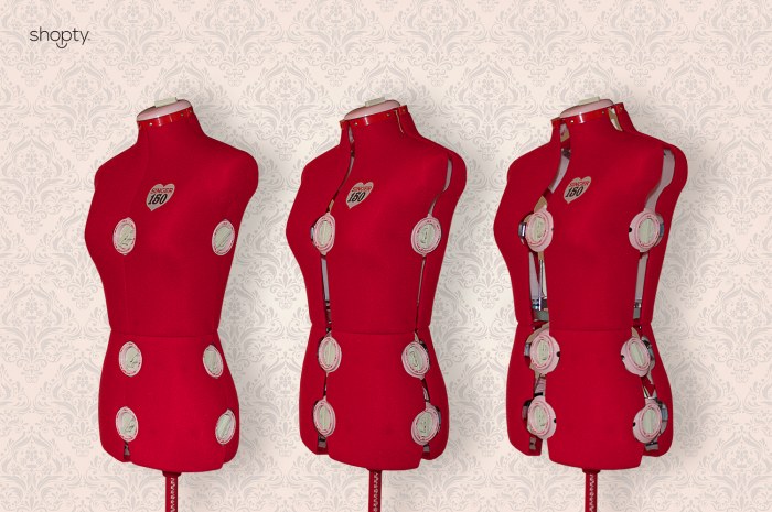 Mannequin Buste De Couture Femme à Motifs Avec Pied Réglable - La Vida, Hauteur 130-168 Cm