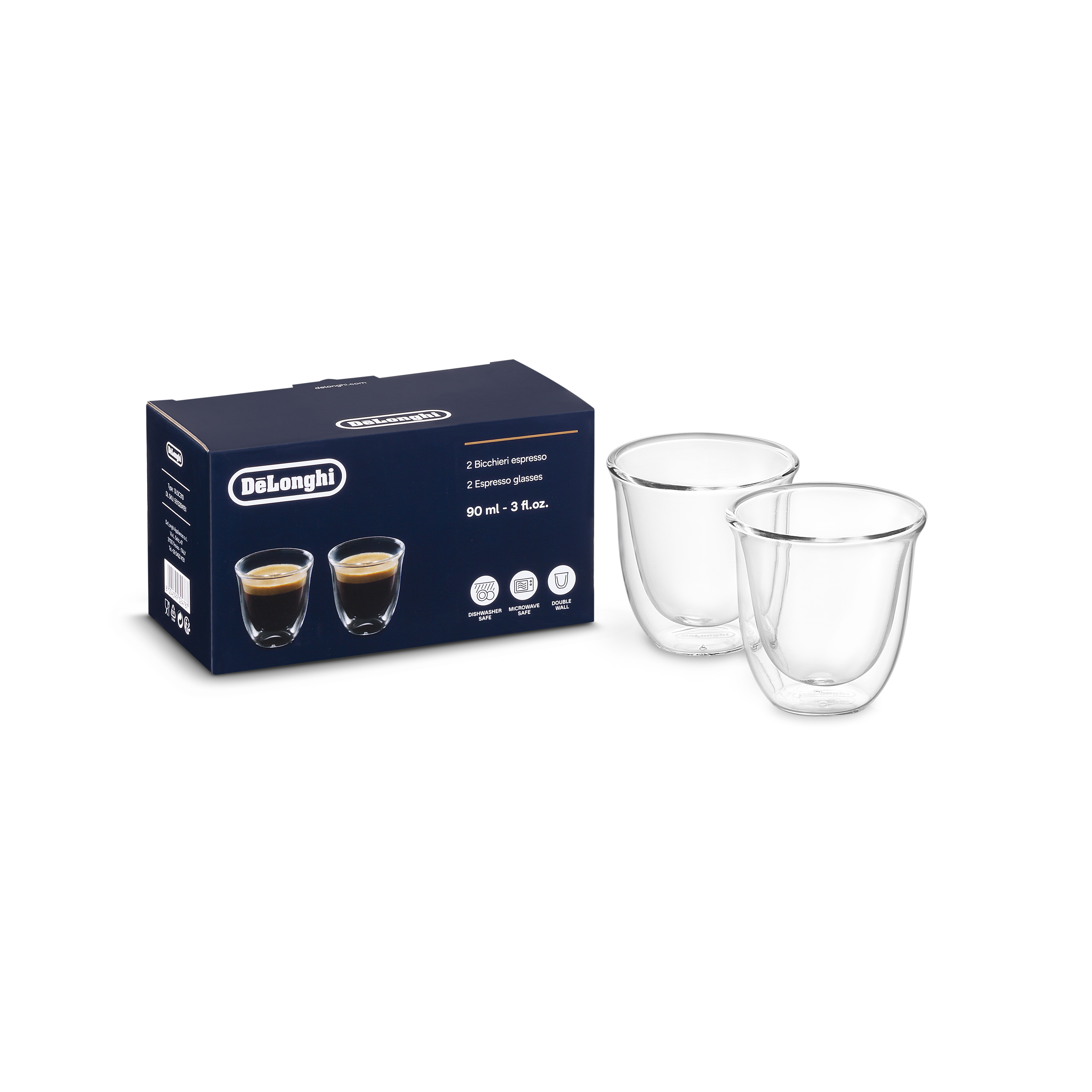 Set 2 tasses Espresso DELONGHI Café moulu 100 ml Accessoires d'appareils pour Machine à café - vue 3