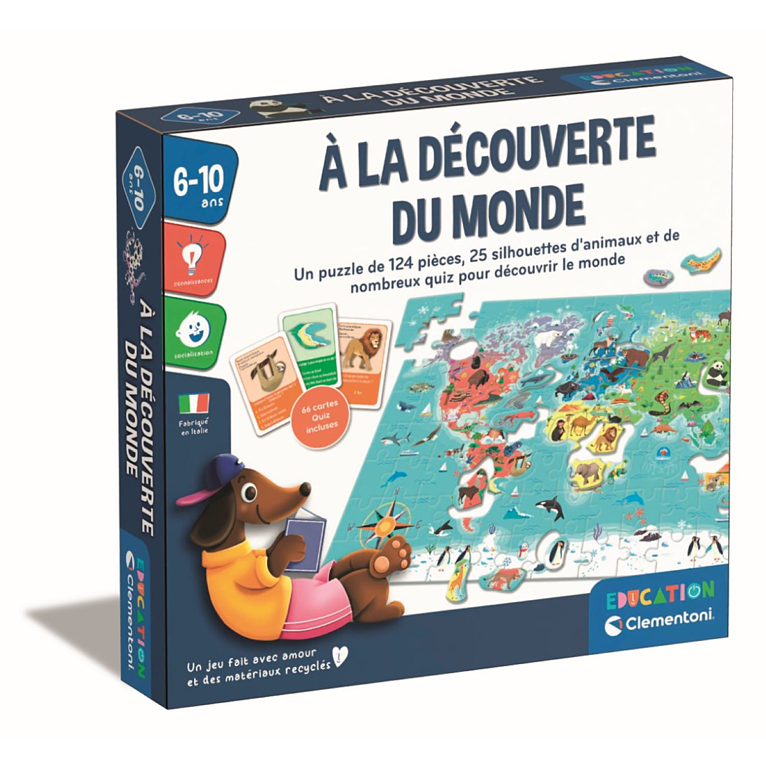 Puzzle Éducatif Clementoni 52800 – À la Découverte du Monde avec Quiz Animaux - vue 4